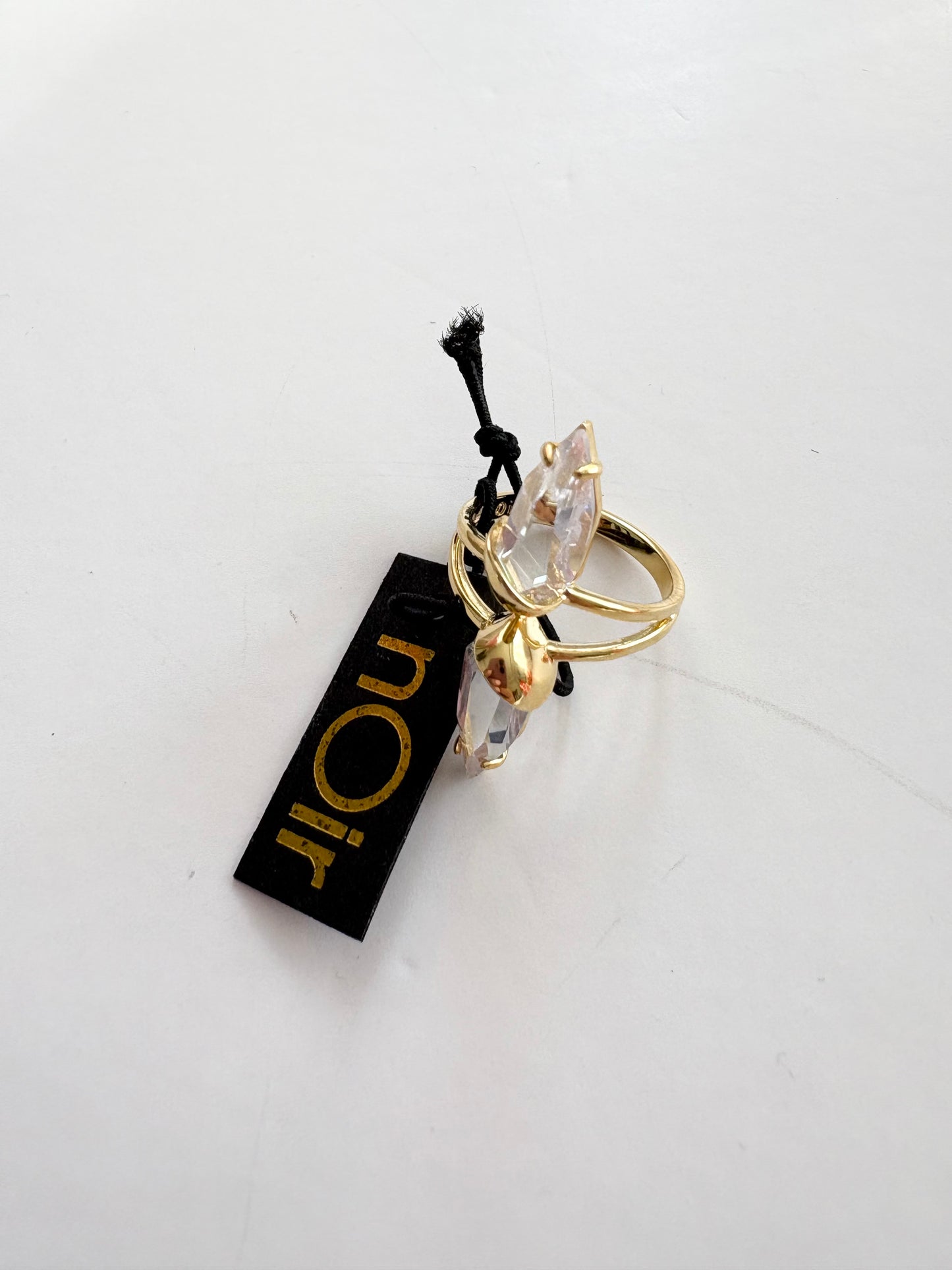 Noir NYC gold plated bounds ring