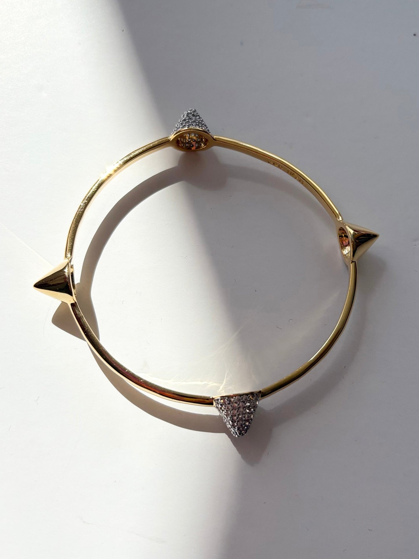 Noir NYC gold pave pyramid bracelet