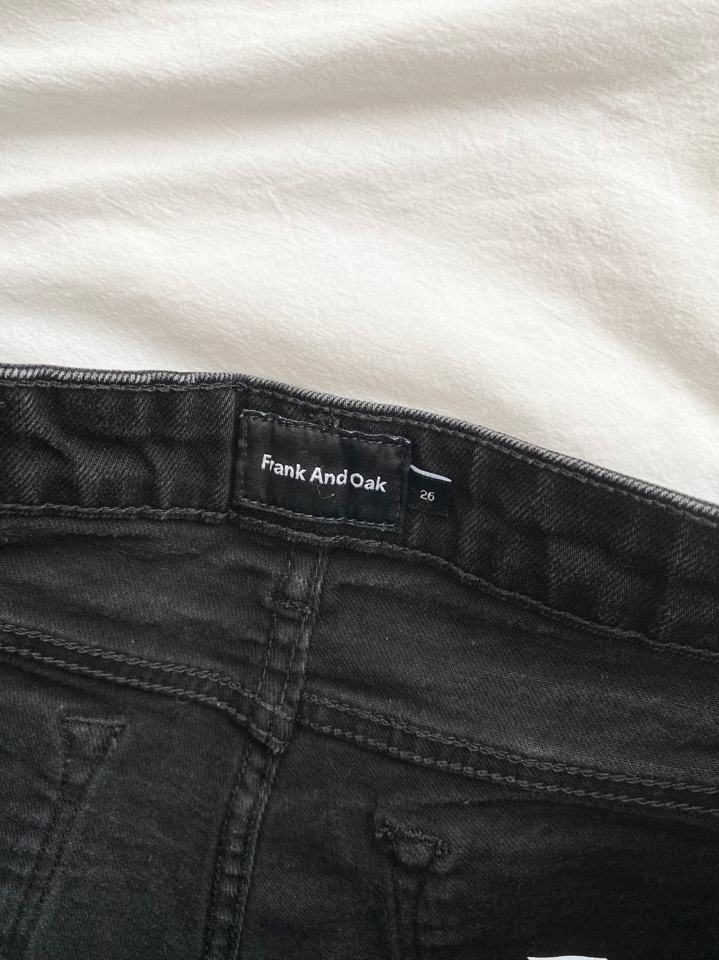 Frank & Oak black denim shorts W27