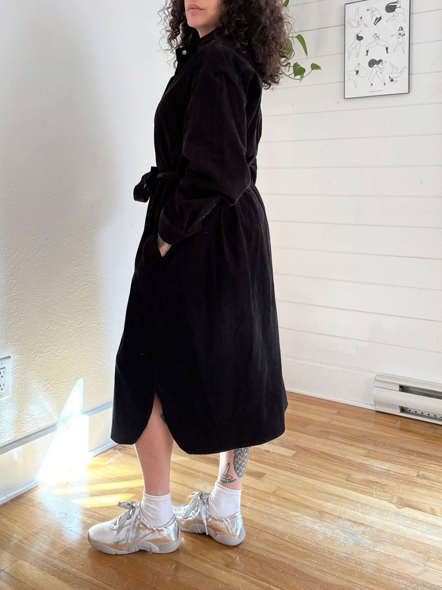 Uniqlo U corduroy belted shirt dress Medium