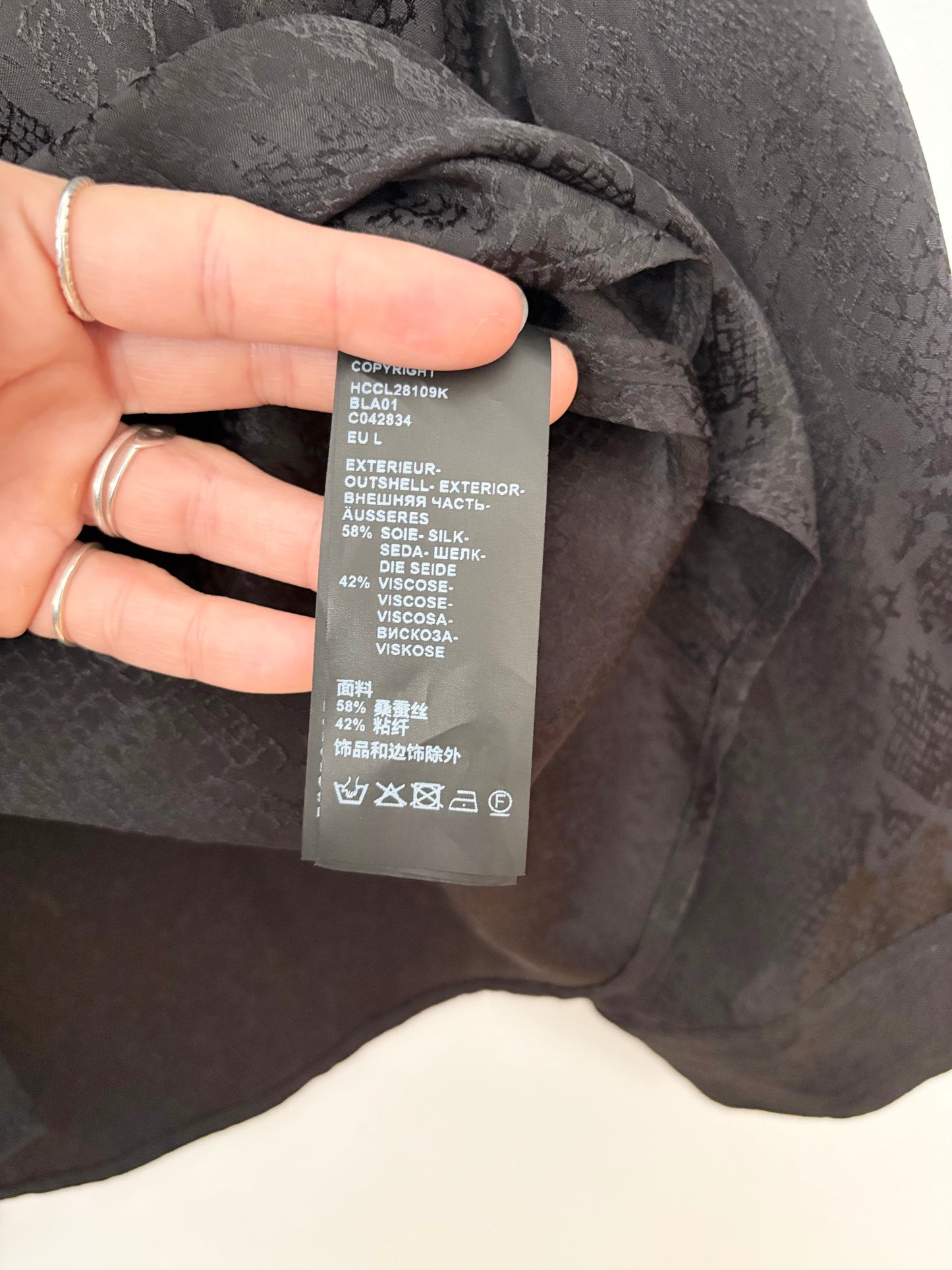 The kooples silk blend monochrome snakeprint button up Large