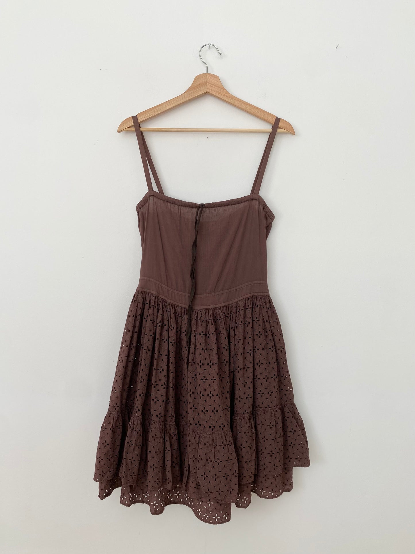 Mini-robe marron chocolat à œillets Fiorucci Medium