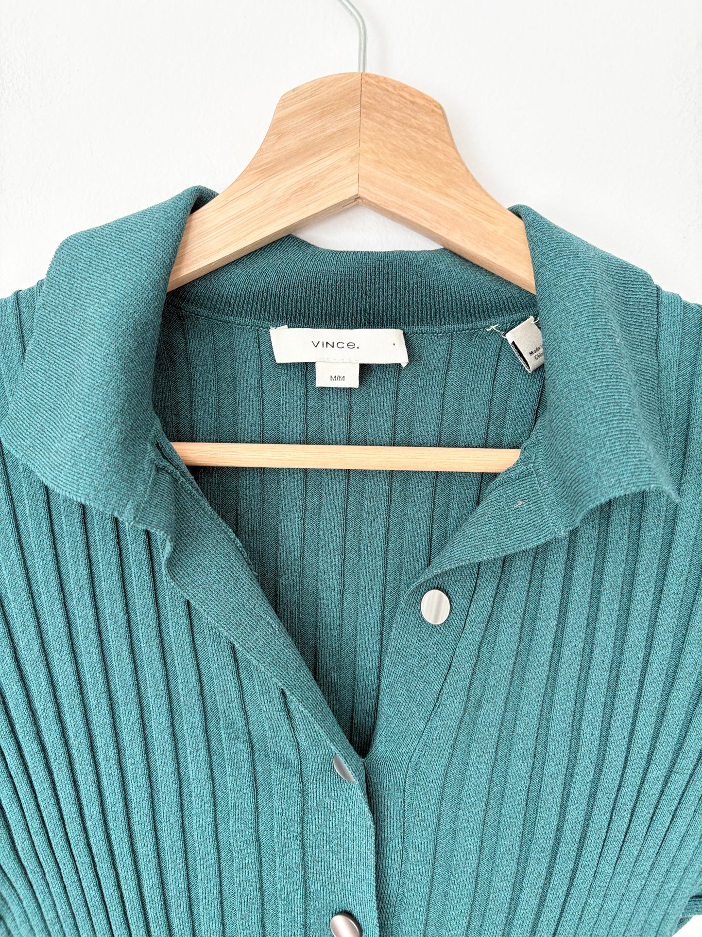 Vince ribbed long sleeve button up cardigan Medium
