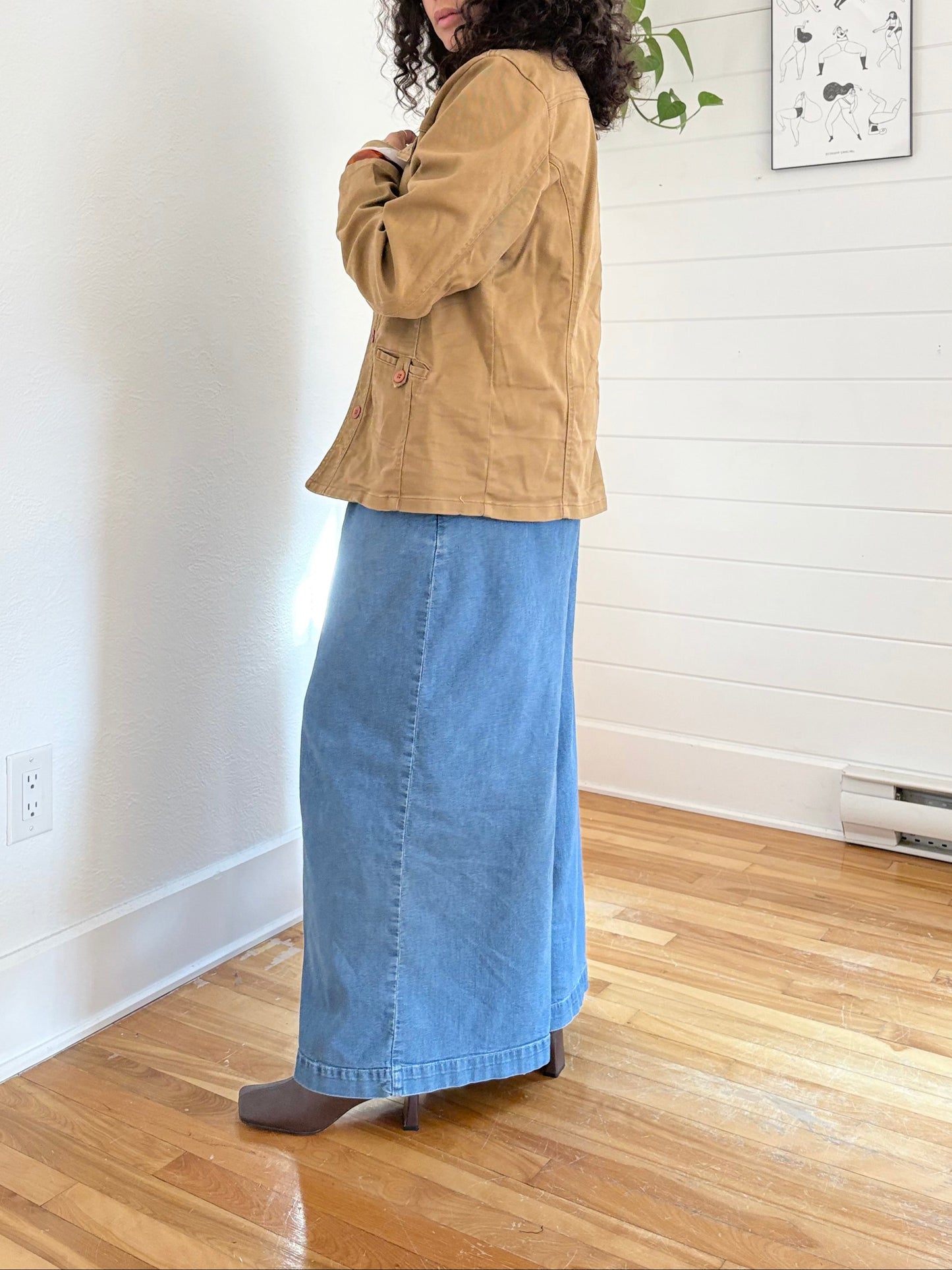 Vintage FDJ tan denim jacket M/L