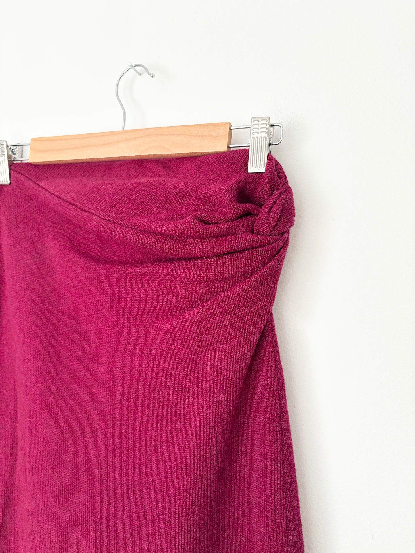 Marina Moscone cashmere twisted slit skirt M/L