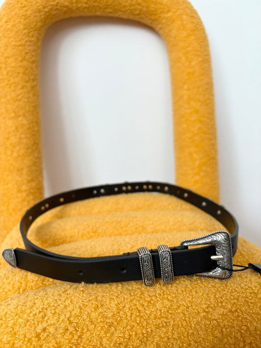The kooples logo lettering leather belt XS-M