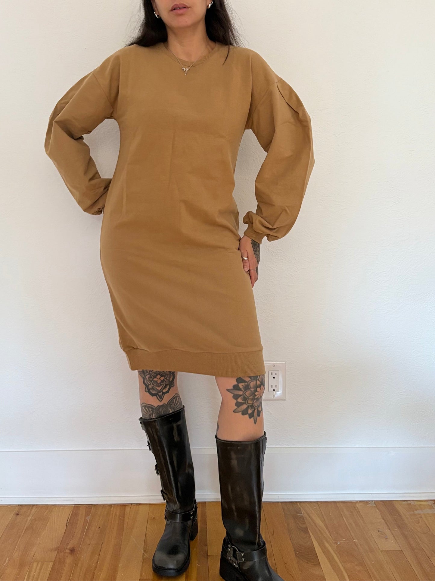 The simple folk oversized sweater dress in camel *Multiple sizes*