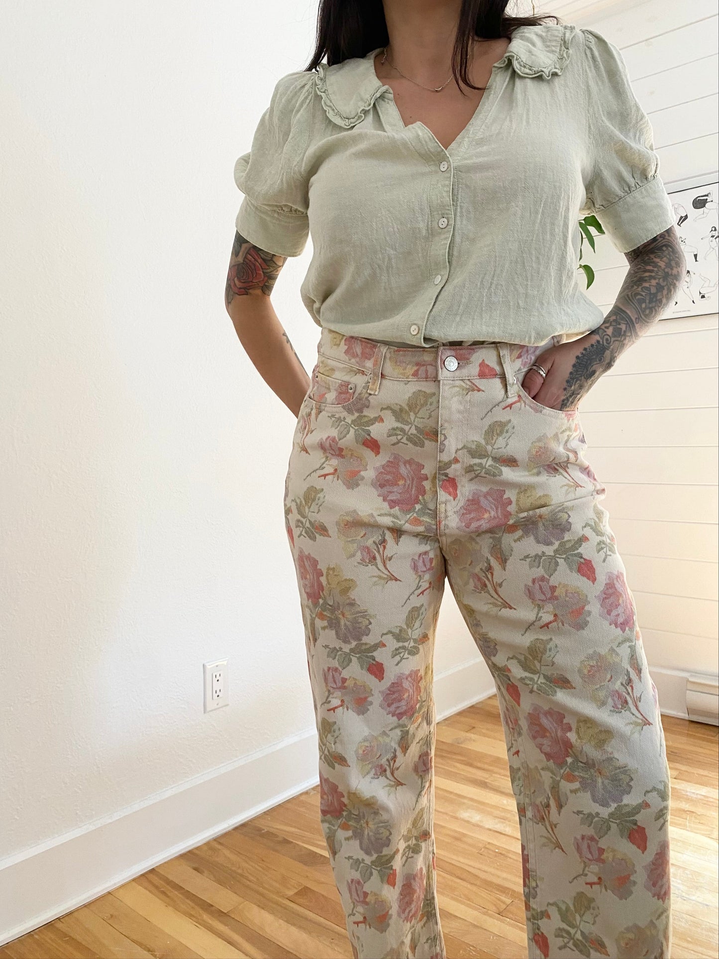 The kooples floral boyfriend jeans W31/32