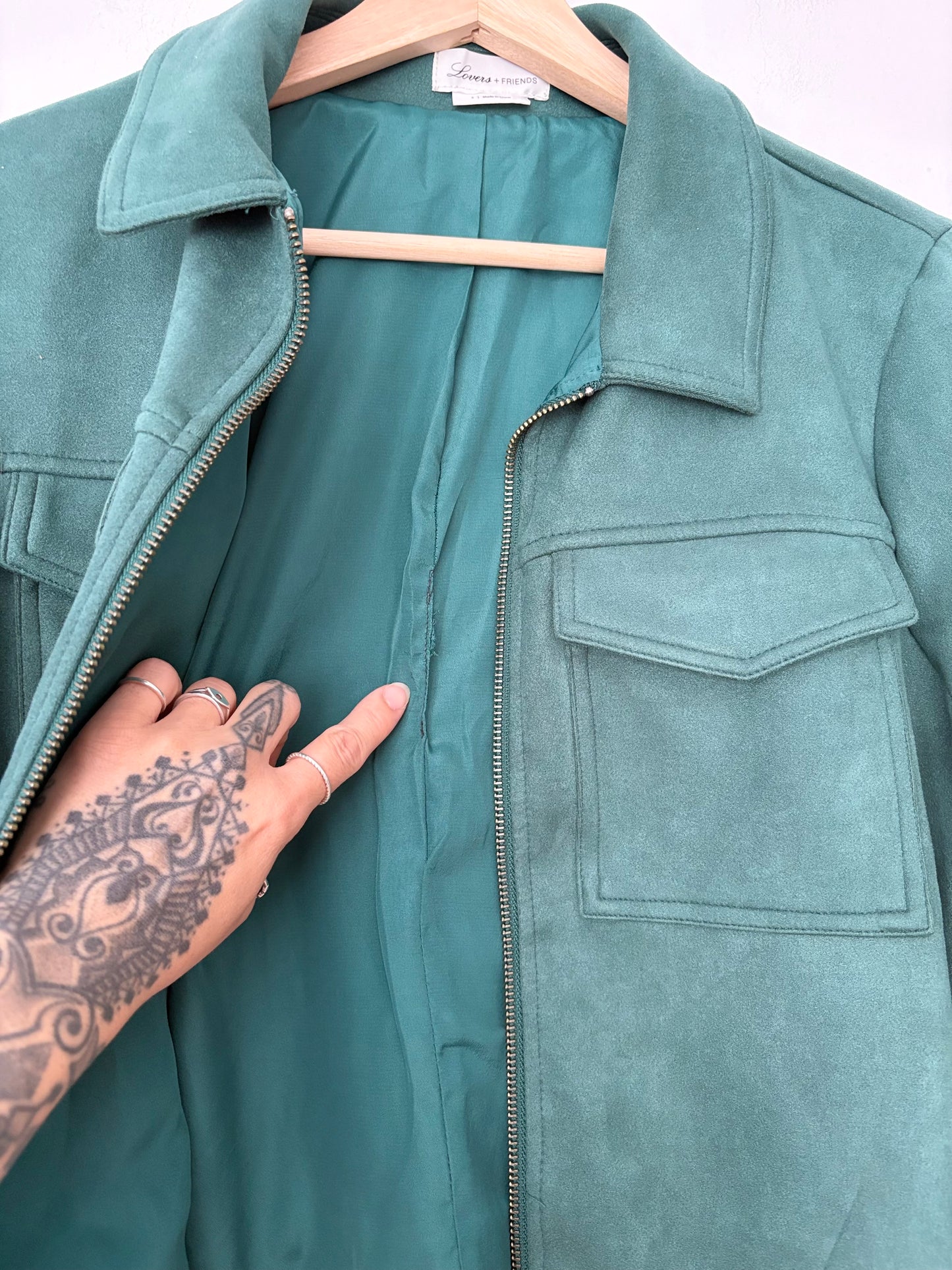 Lovers + Friends Nanette faux suede crop jacket Small