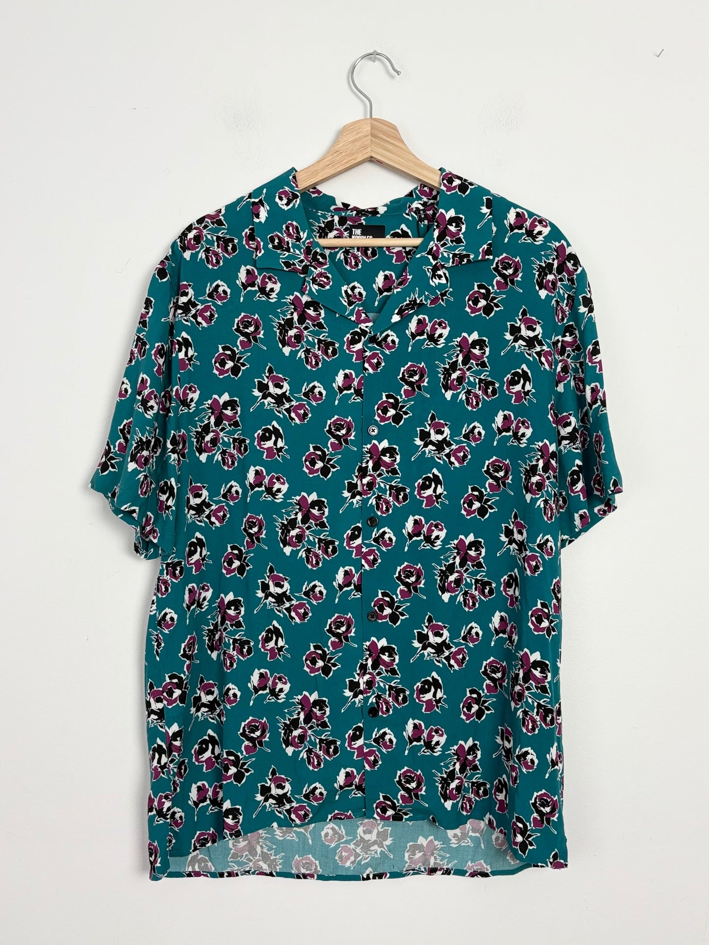 The kooples floral print short sleeve button up M/L