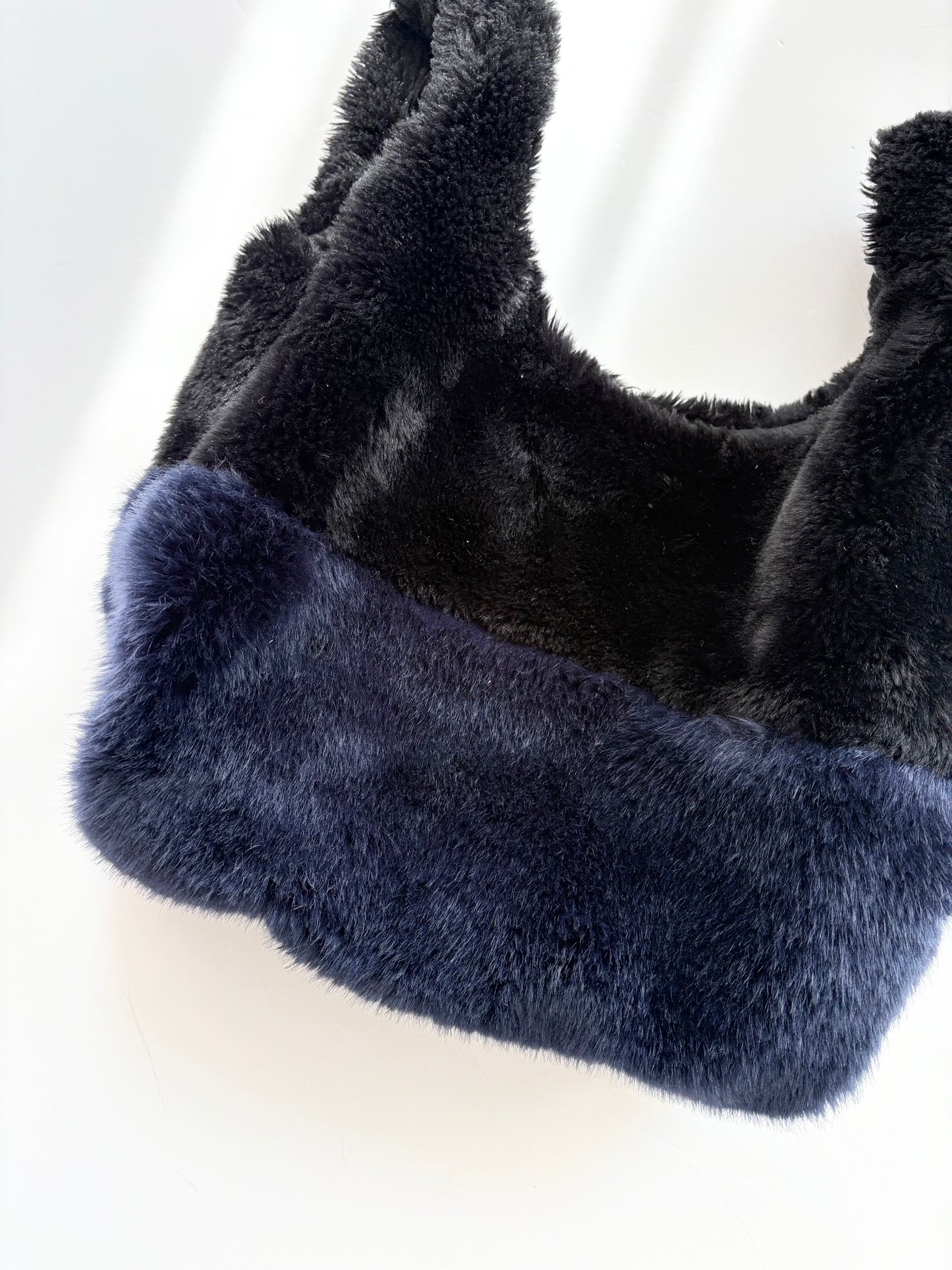 Zara two tone faux fur tote bag