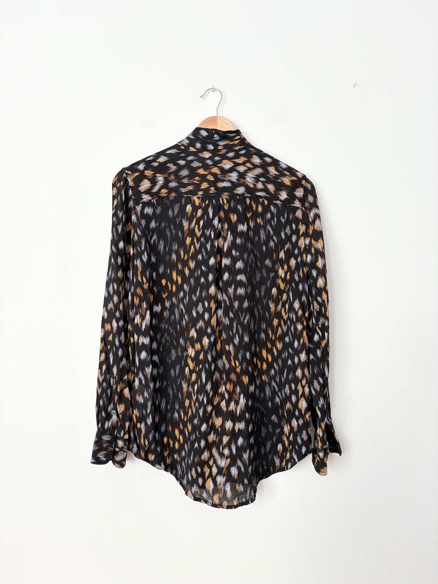 Blouse lavallière en soie imprimé léopard Equipment Femme Medium