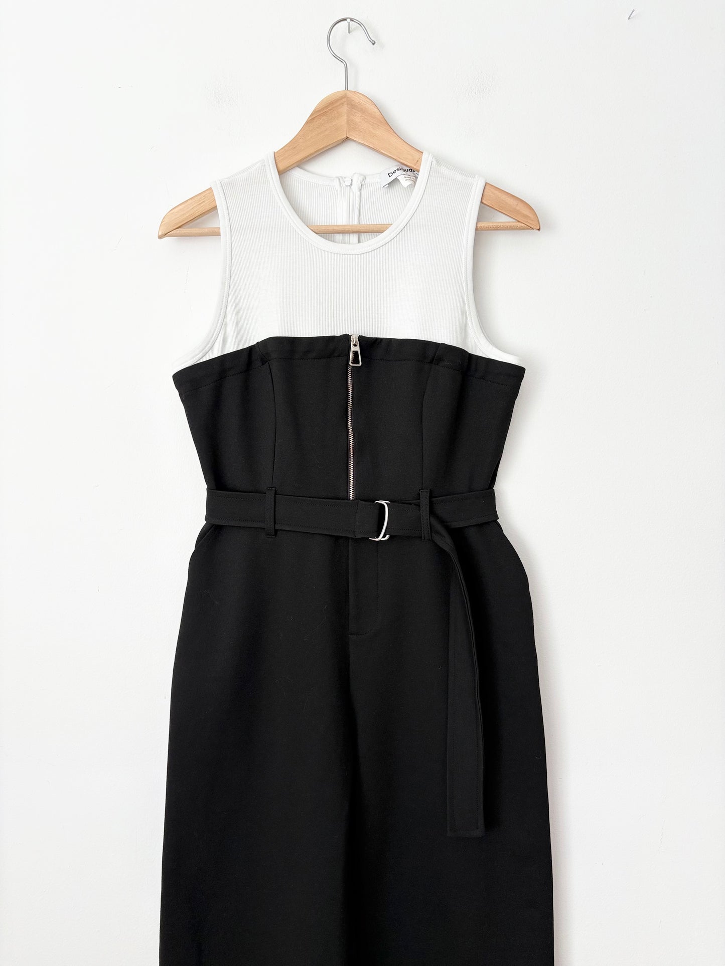 Desigual belted wide leg jumpsuit Large