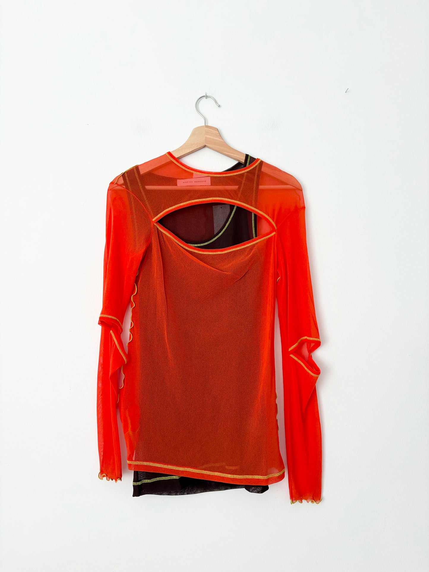 Marina Moscone layered long sleeve top M/L