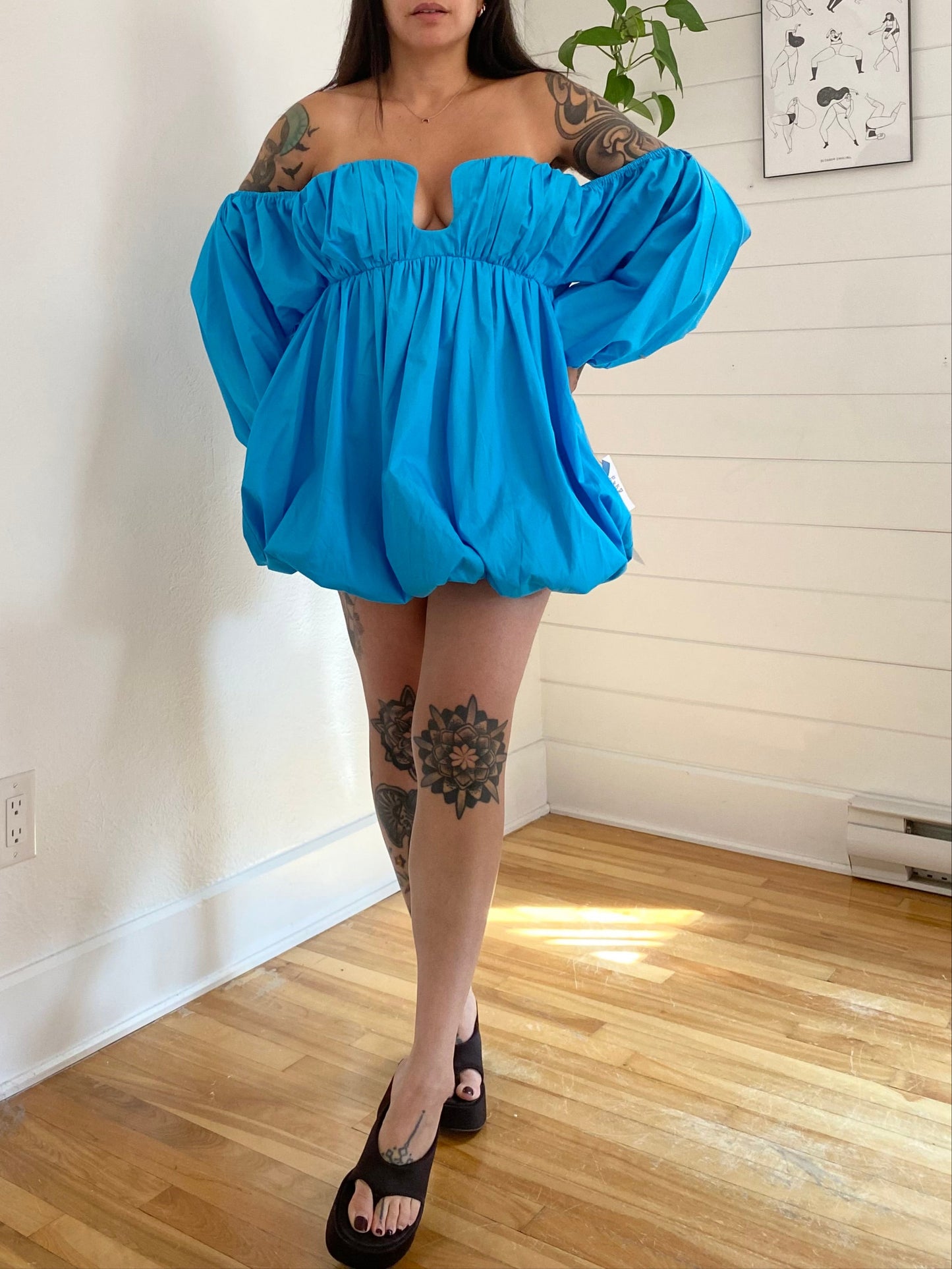 ASOS - Robe courte bandeau froncée en coton Medium