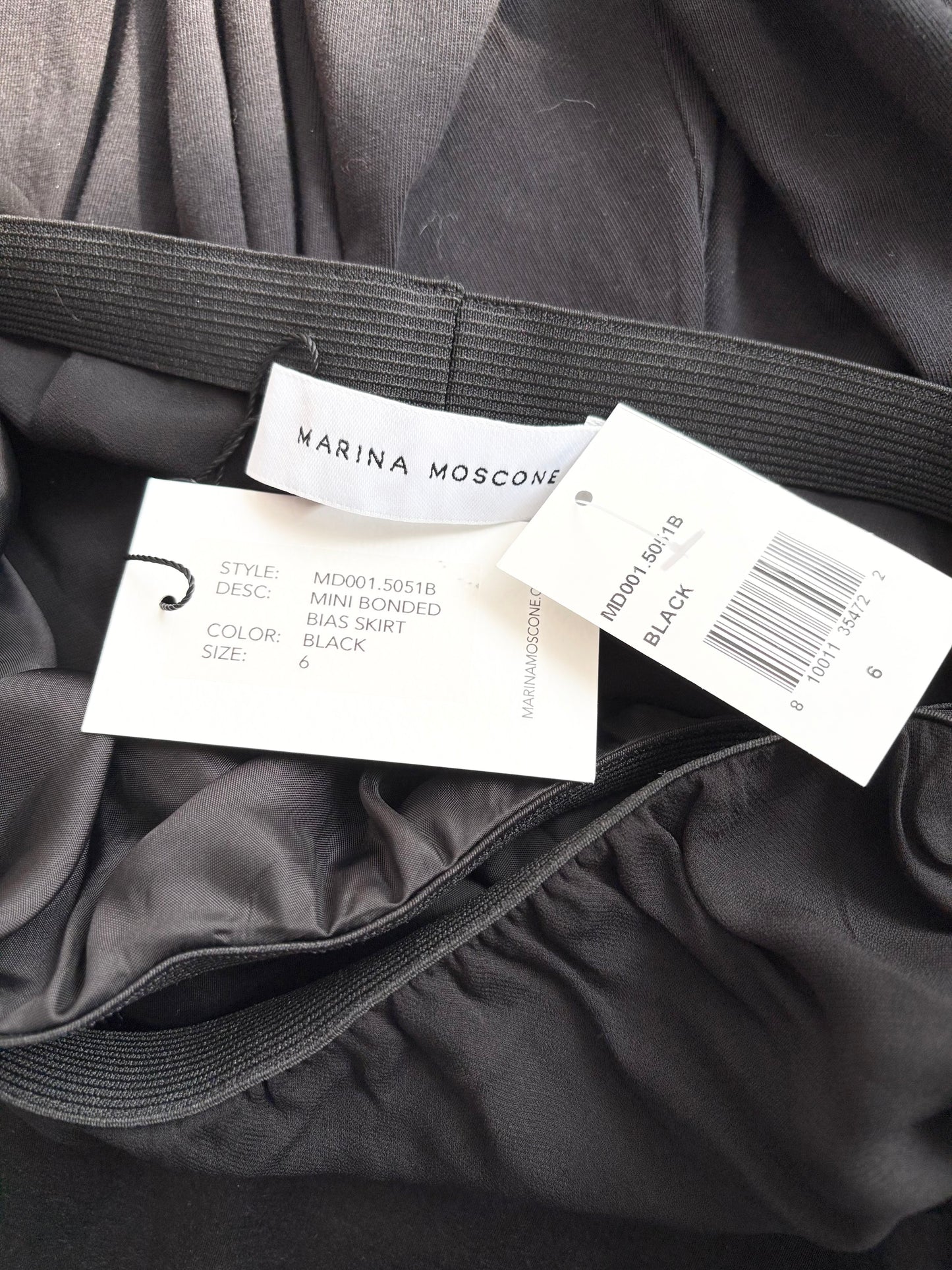 Marina Moscone mini bonded bias skirt Medium