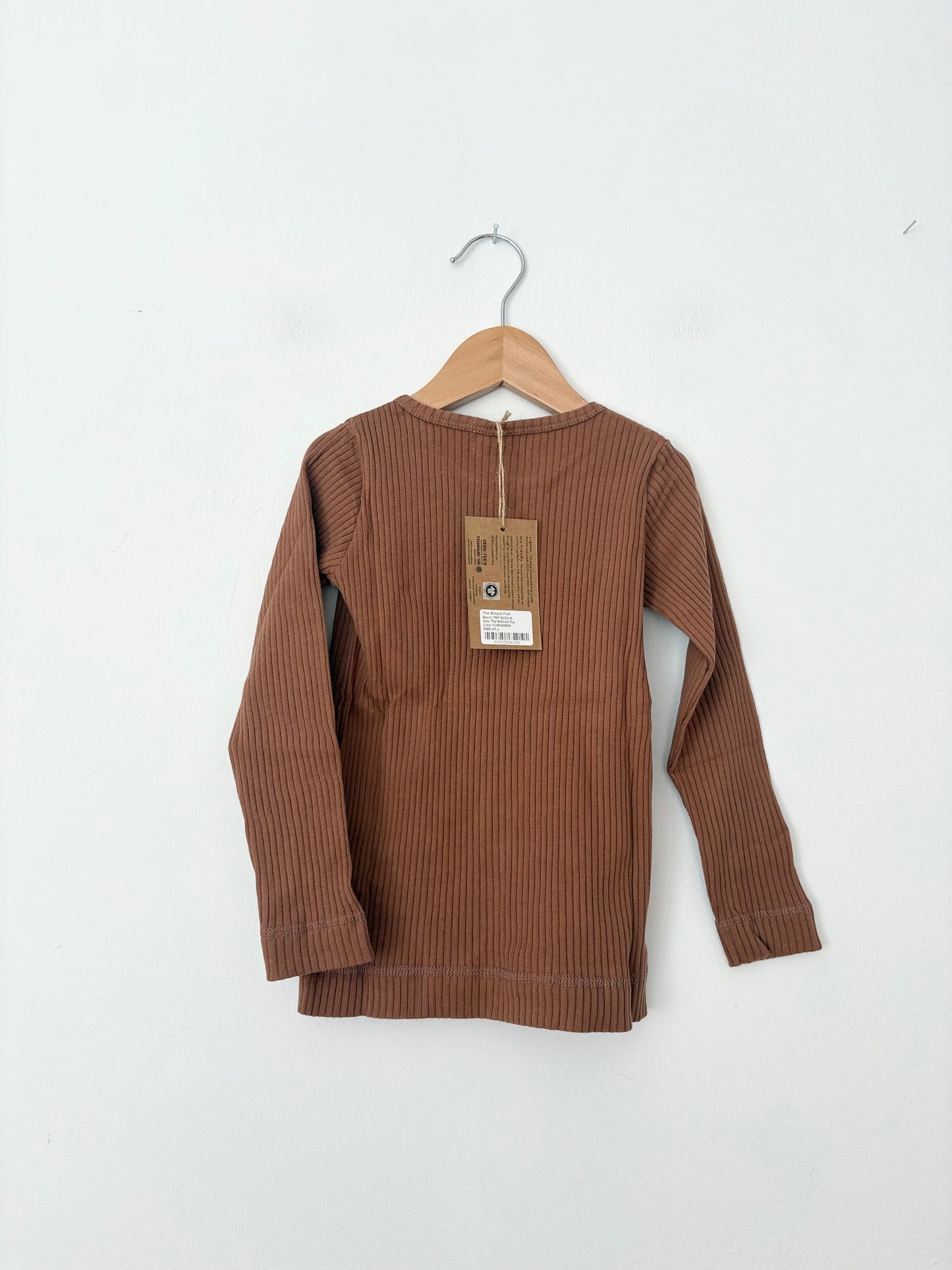 The simple folk ribbed top in cinnamon *Multiple sizes*
