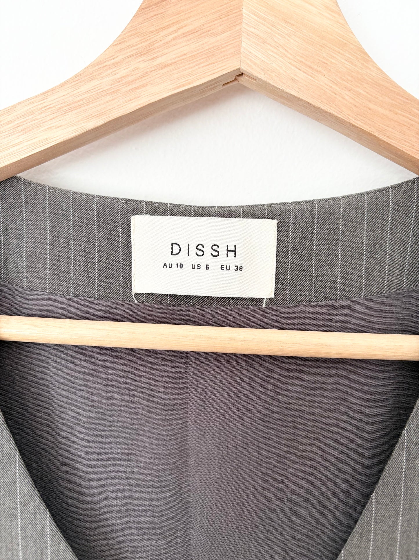 DISSH Diego grey pinstripe vest Medium