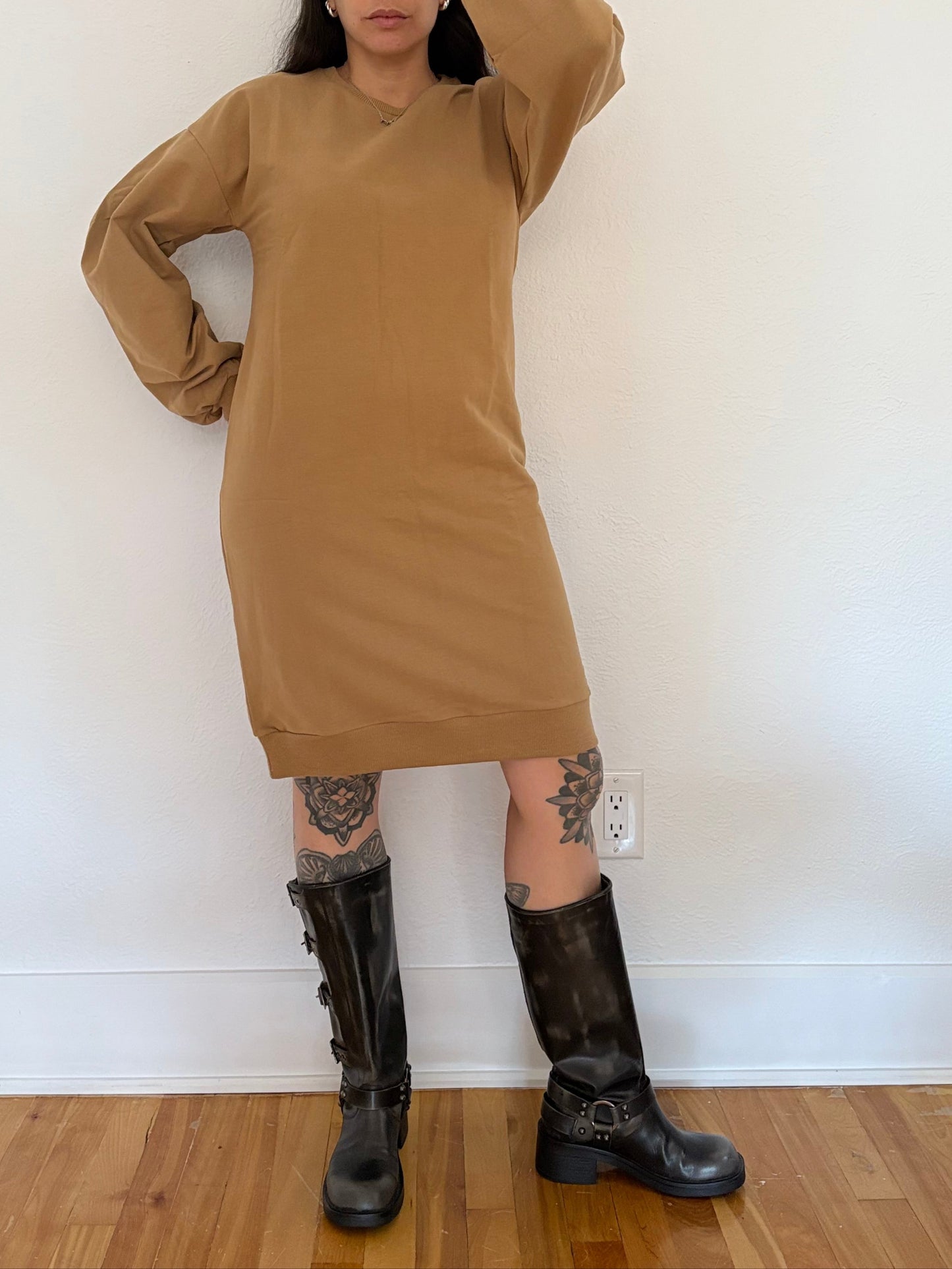 The simple folk oversized sweater dress in camel *Multiple sizes*