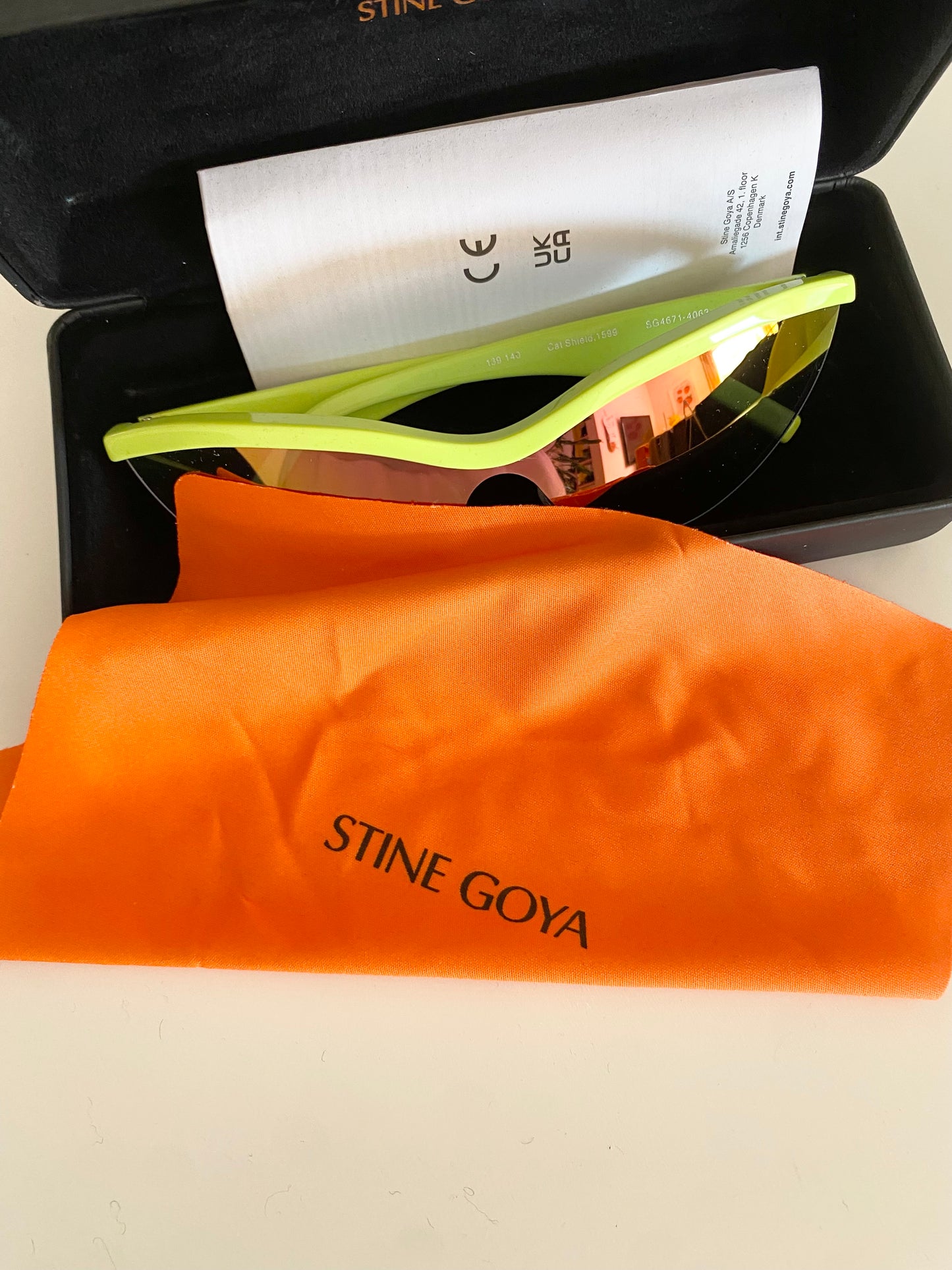 Stine Goya shield mirrored cat eye sunglasses