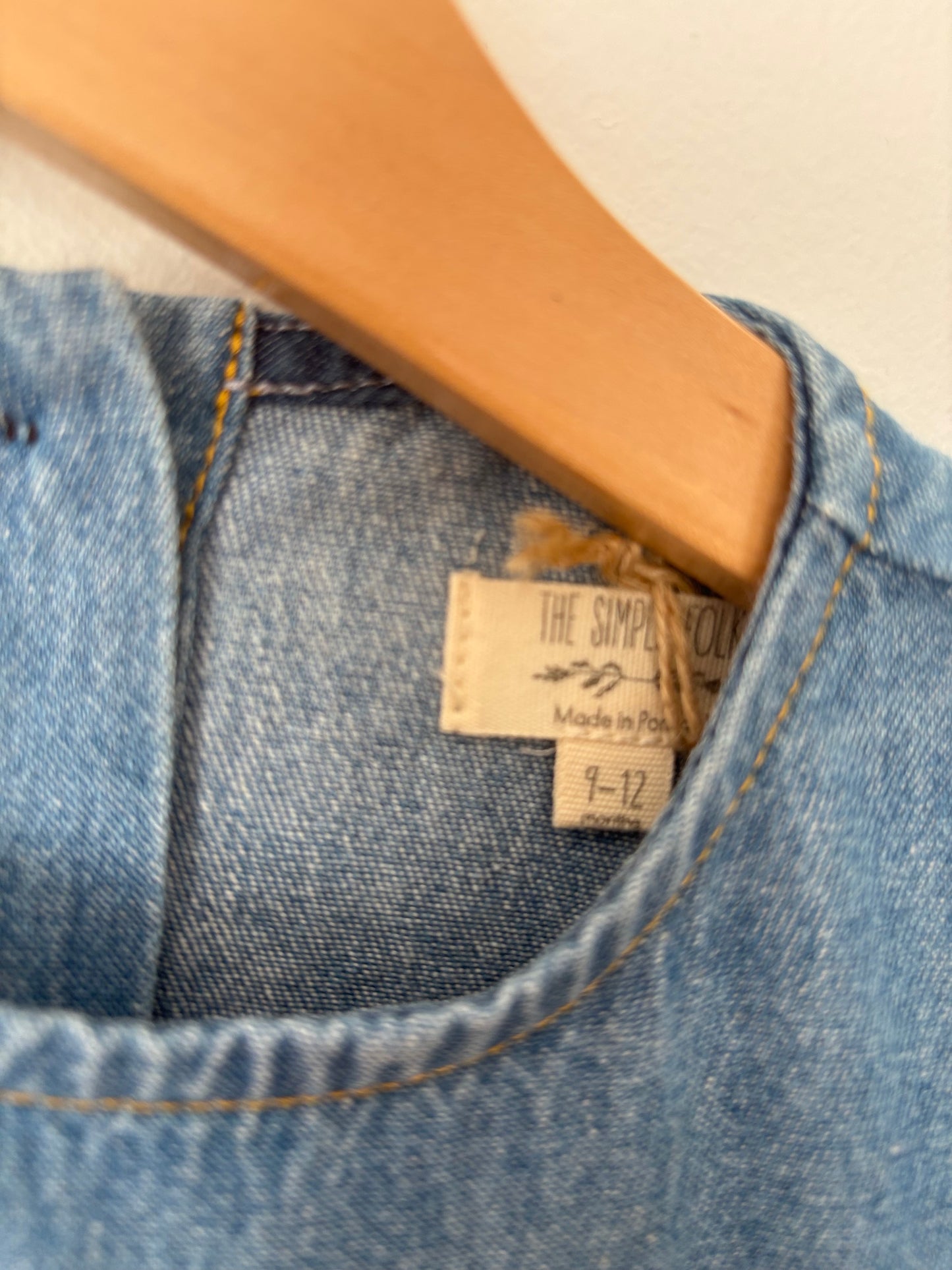 The simple folk denim dress 9-12 months