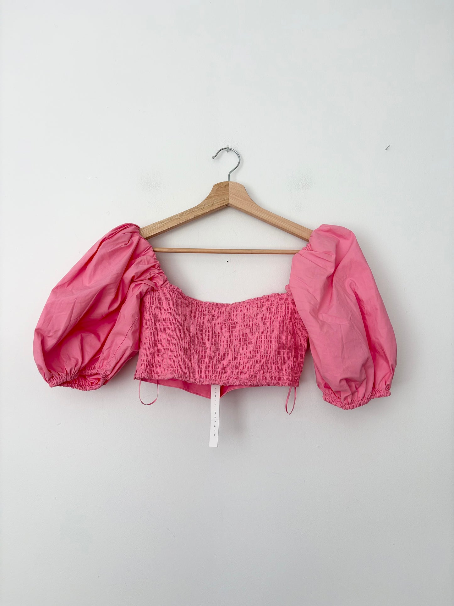 Susana Monaco poplin puff sleeve crop top Small