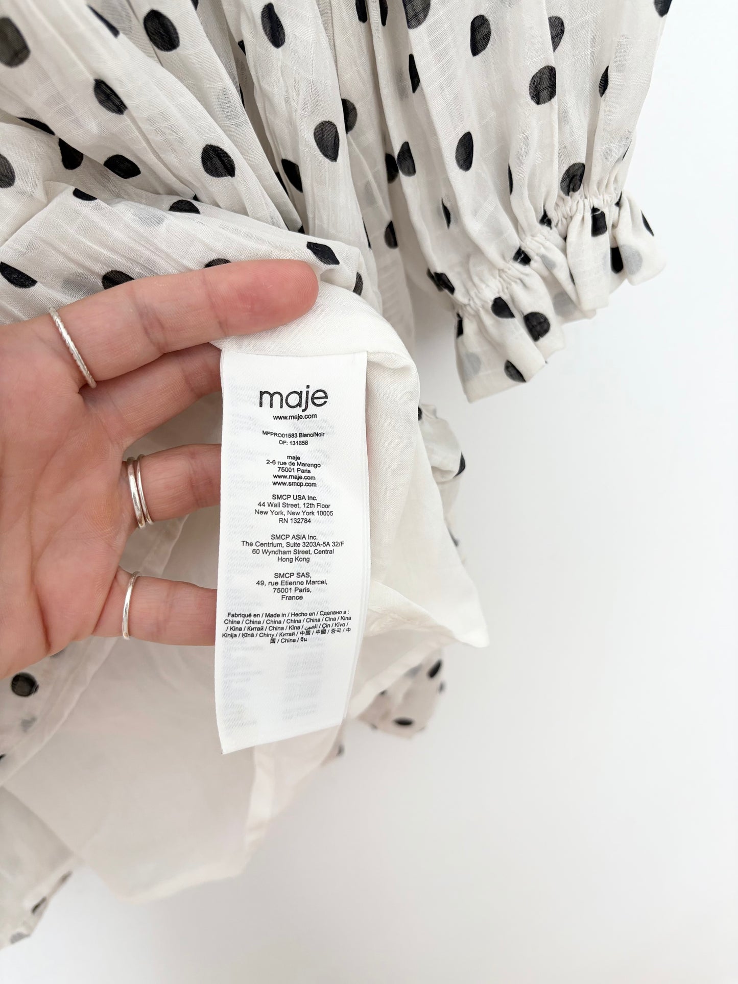 Robe en mousseline à pois Maje Relie S/M