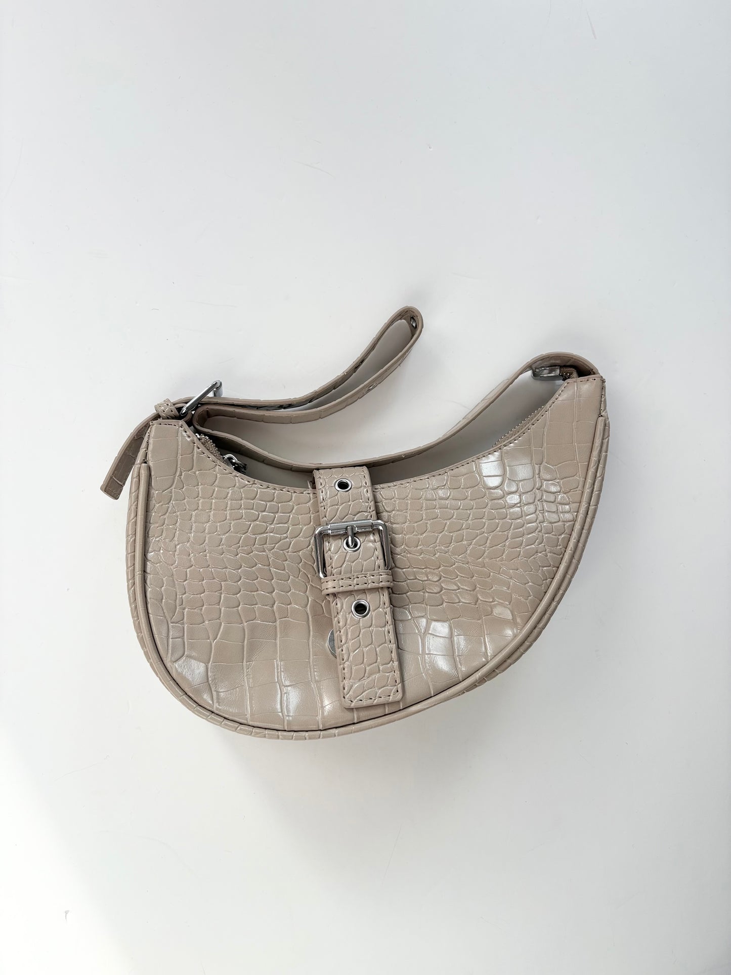 8 other reasons crescent buckle bag in croc
