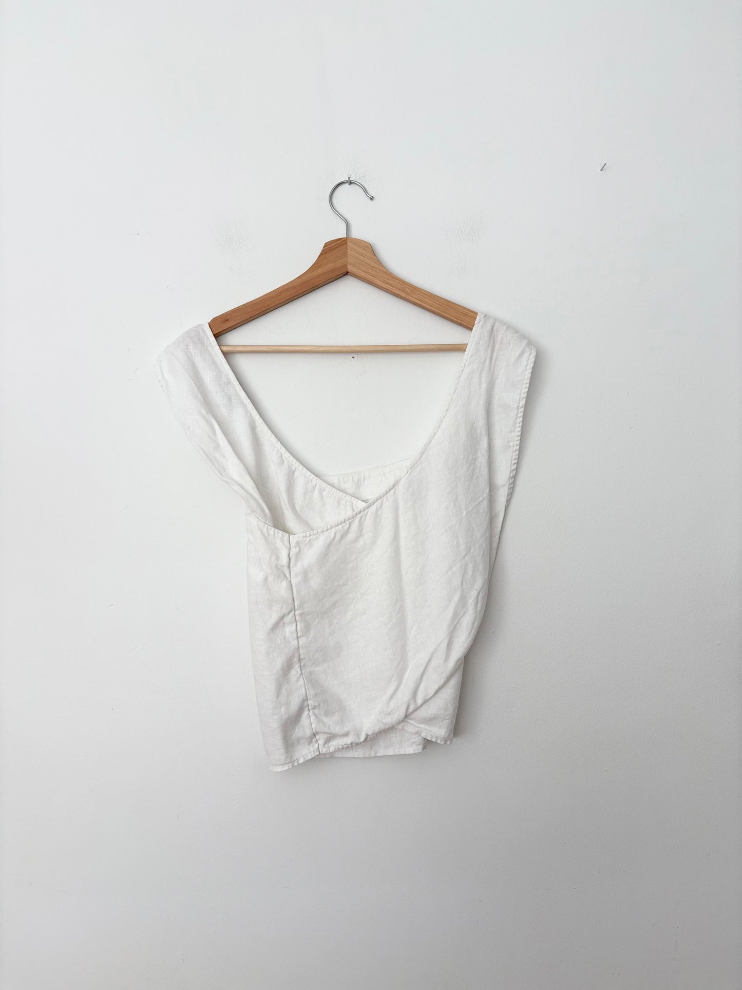 Madewell linen cross back sleeveless top S/M