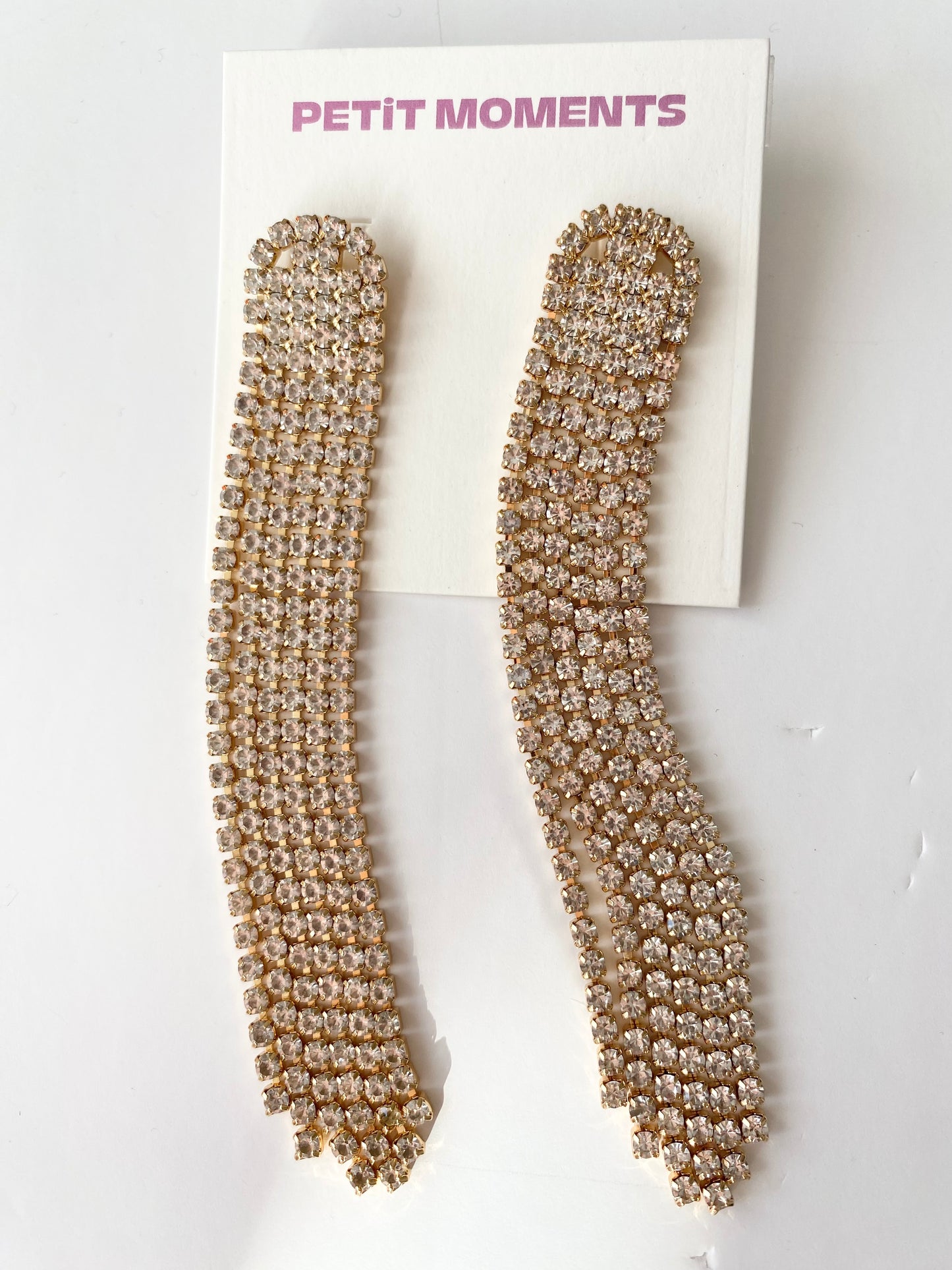 Boucles d'oreilles strass dorés Petits Moments Glitz
