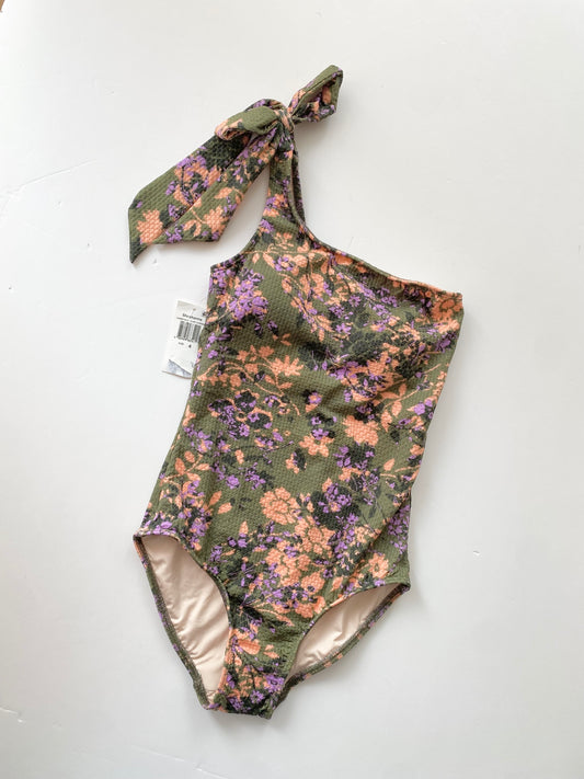 Shosanna one piece shoulder tie swimsuit Small