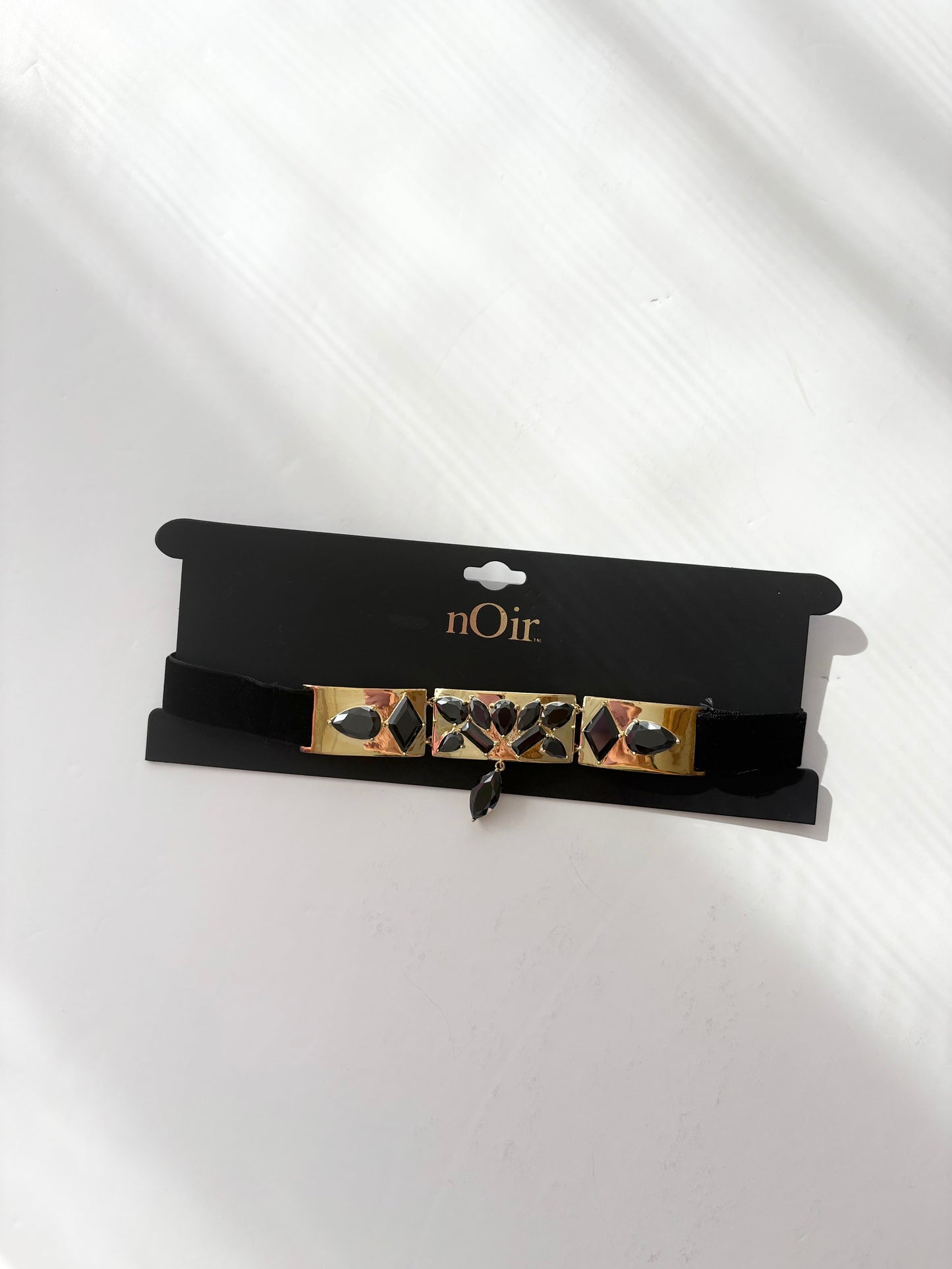Noir NYC gold plated jagged choker necklace