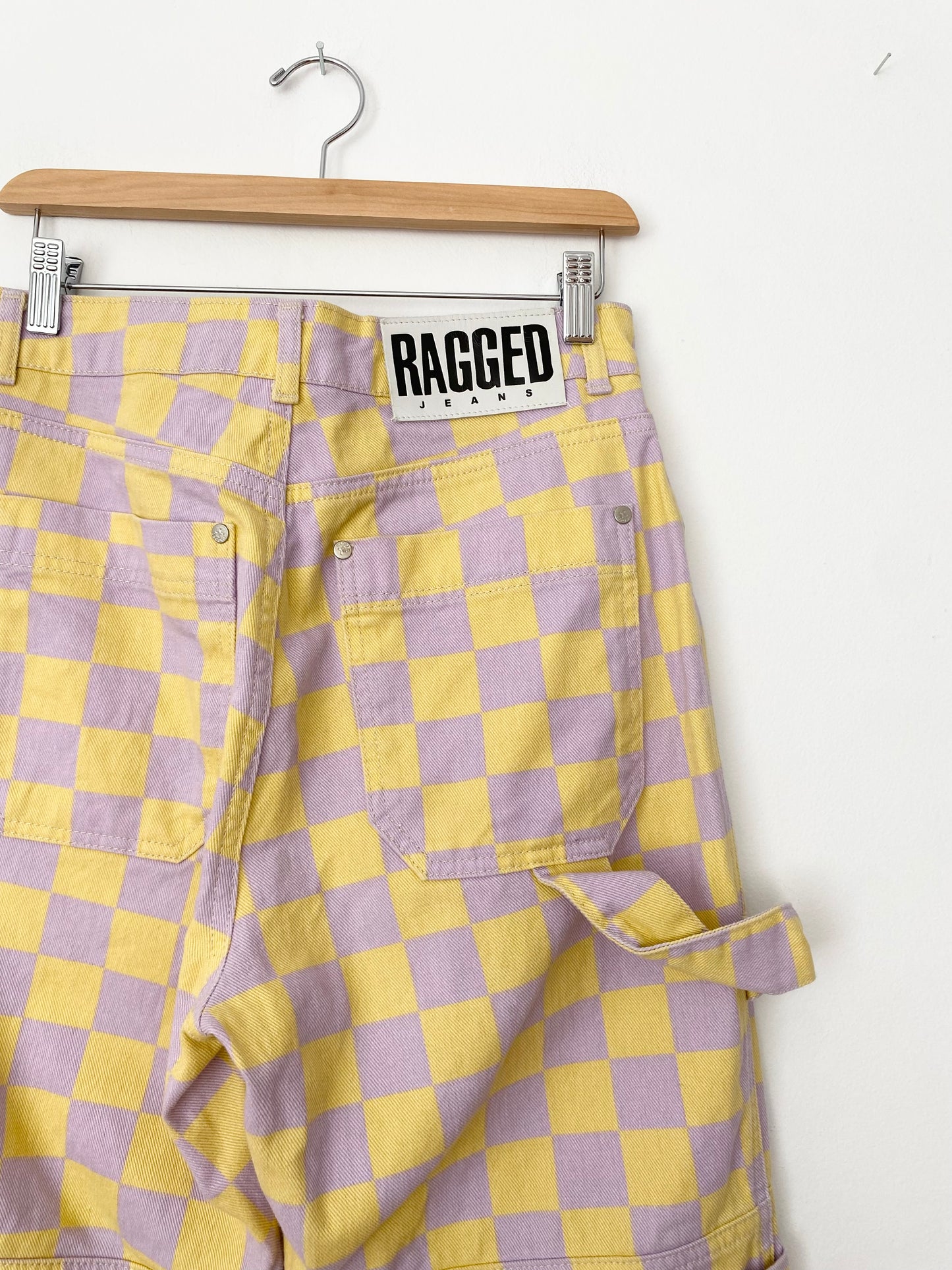 The ragged priest checked cargo jeans W28