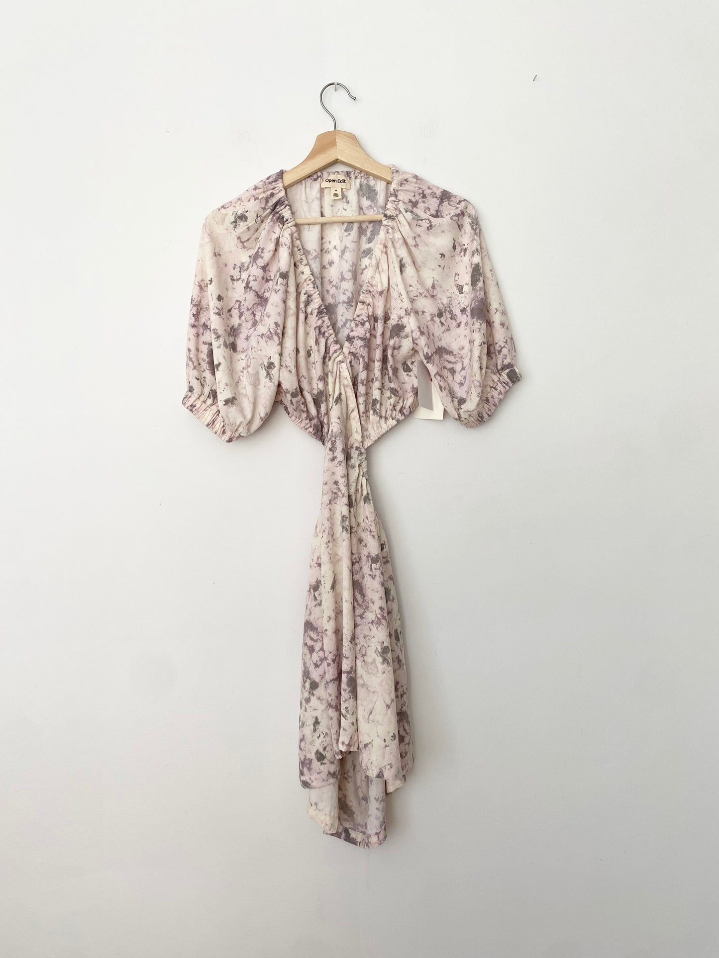 Open Edit cut-out puff sleeve dress Medium