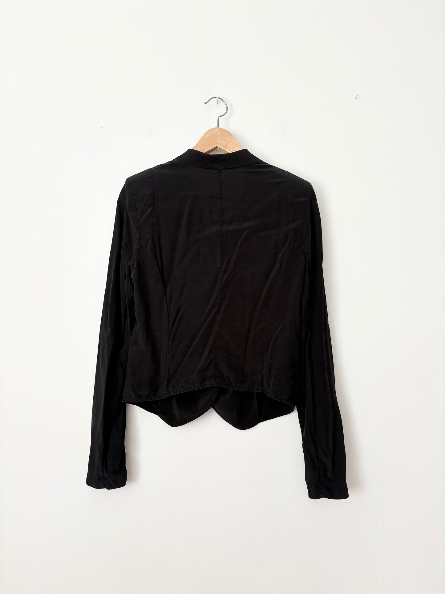 Blazer drapé en soie à charnière vintage Medium