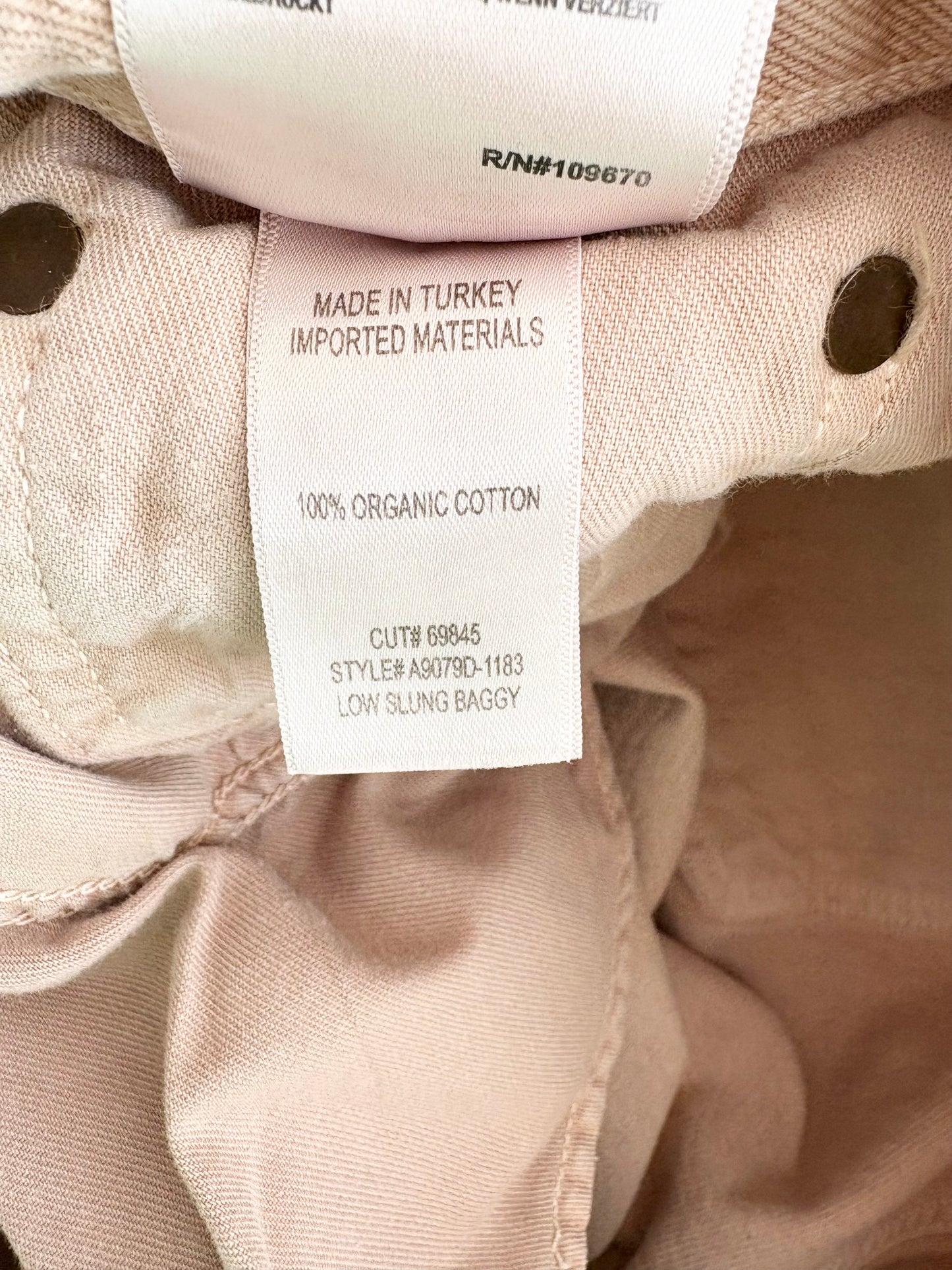 Agolde low slung baggy pink jeans W29