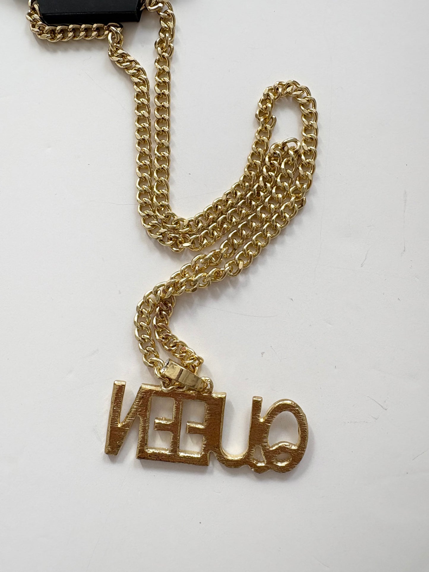 Noir NYC queen gold plated necklace