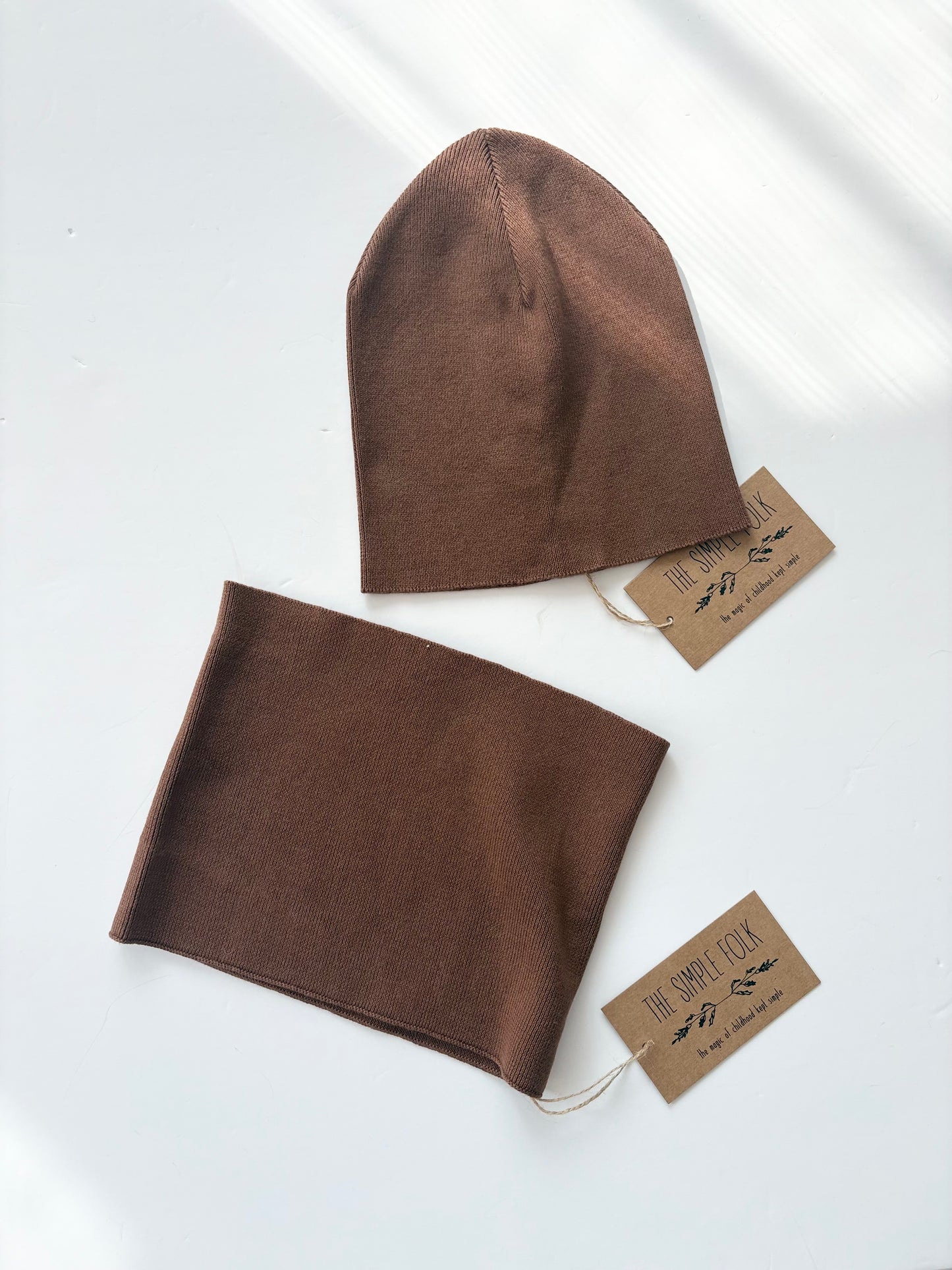 The simple folk knit beanie & scarf set 2-7Y