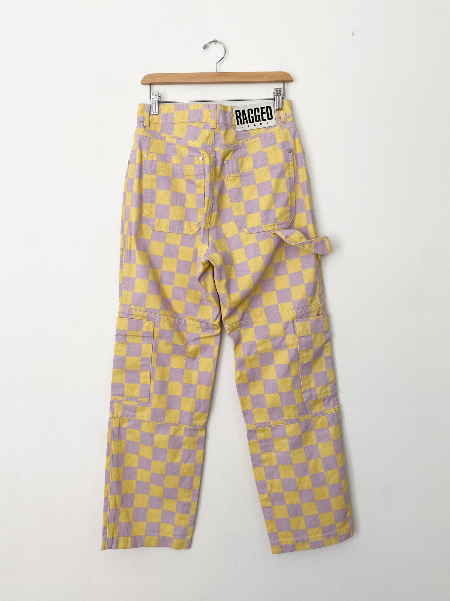 The ragged priest checked cargo jeans W28