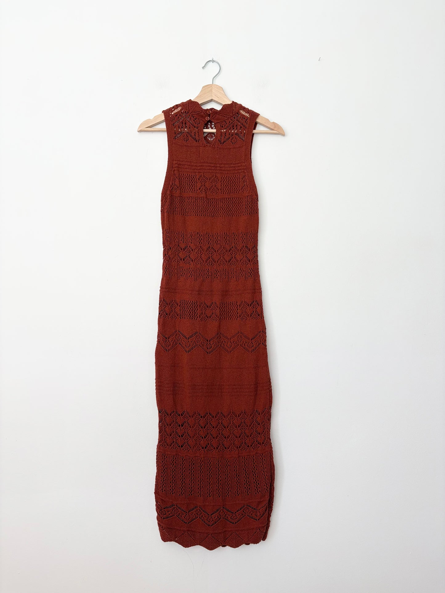 Anthropologie crochet midi dress XS
