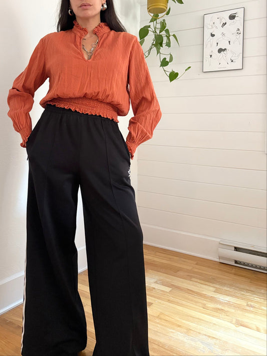 Stark X ruffle collar smocked blouse Small