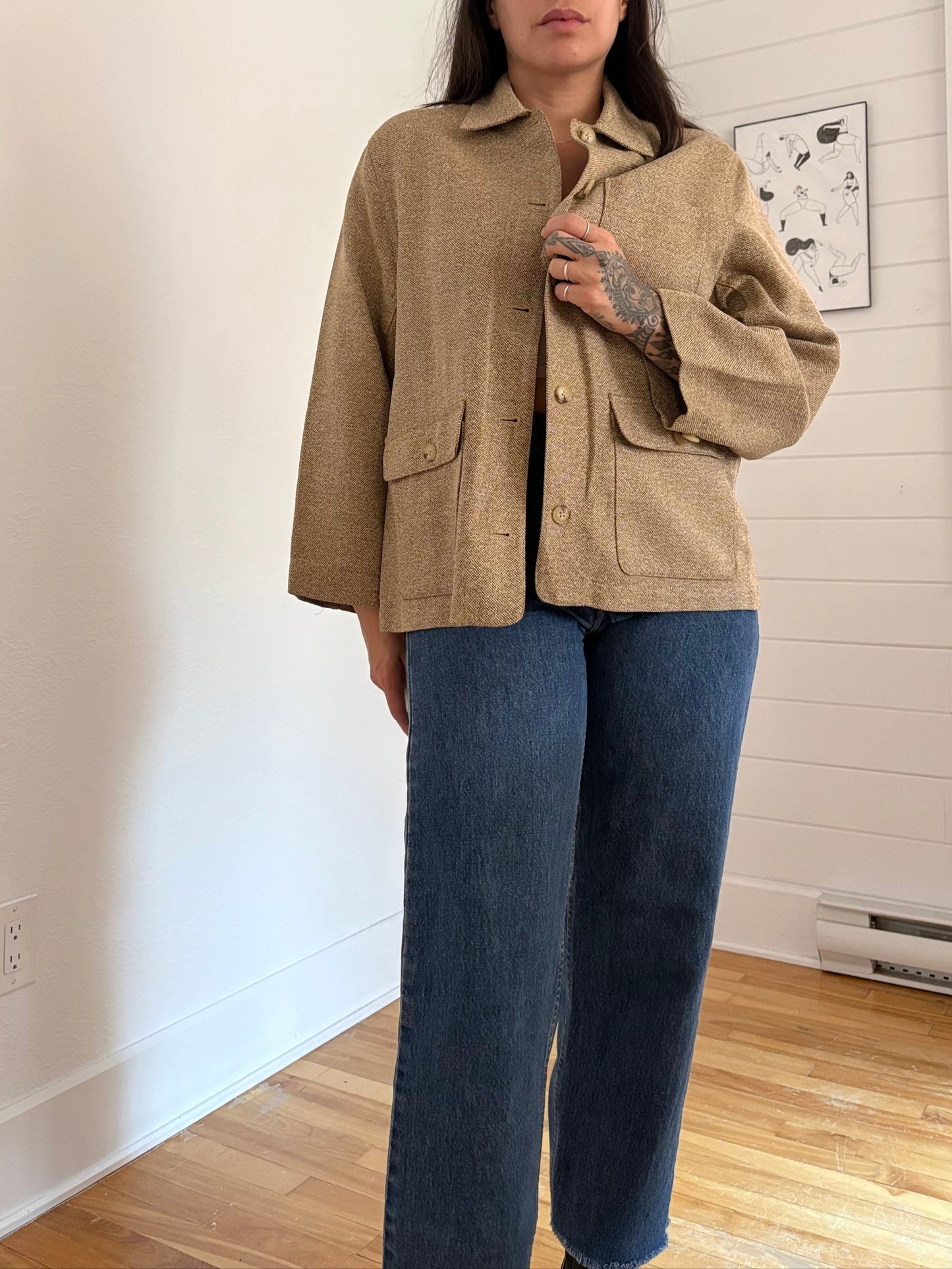 Vintage Ralph Lauren silk/linen/wool blend jacket Large