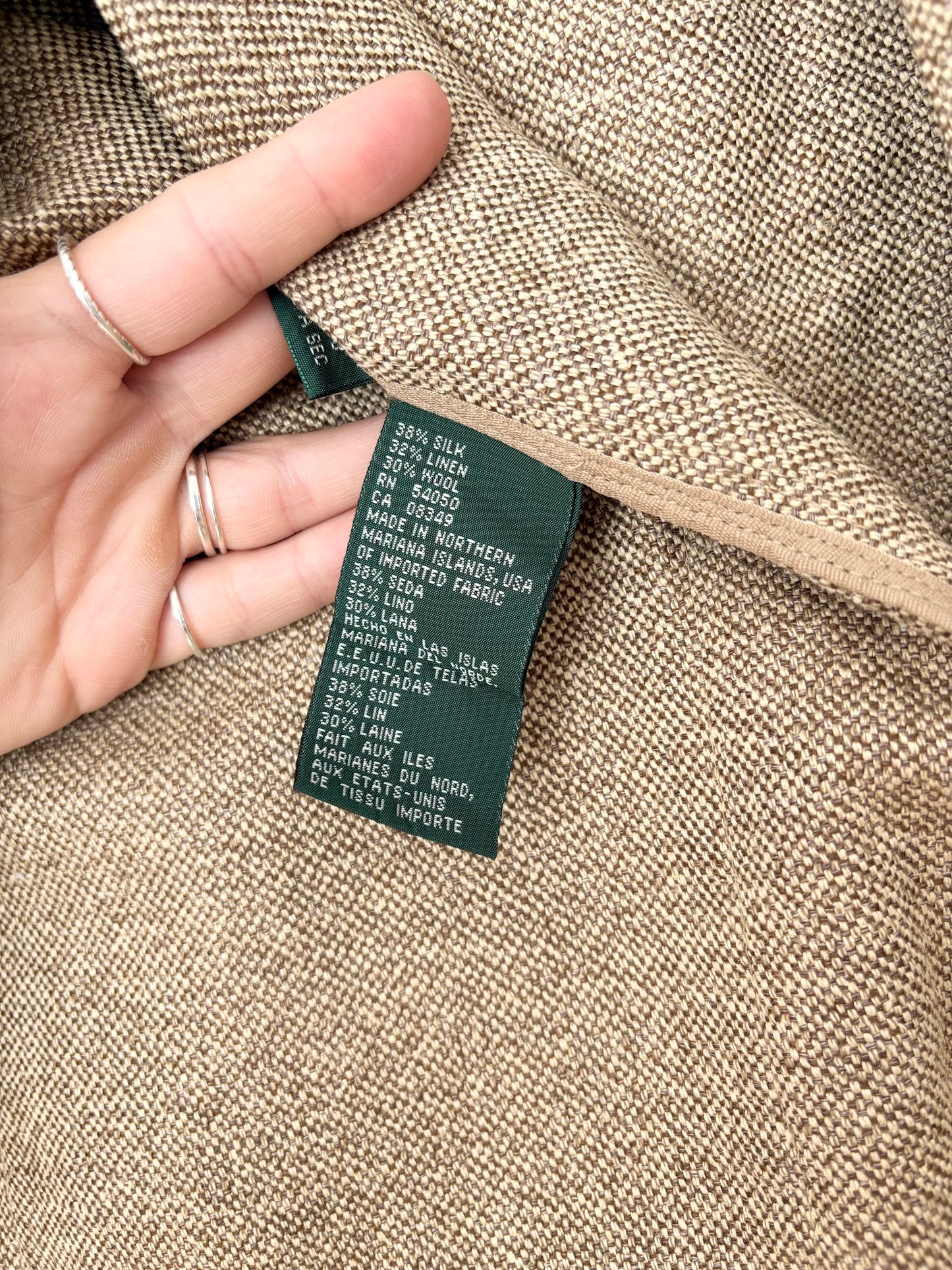Vintage Ralph Lauren silk/linen/wool blend jacket Large