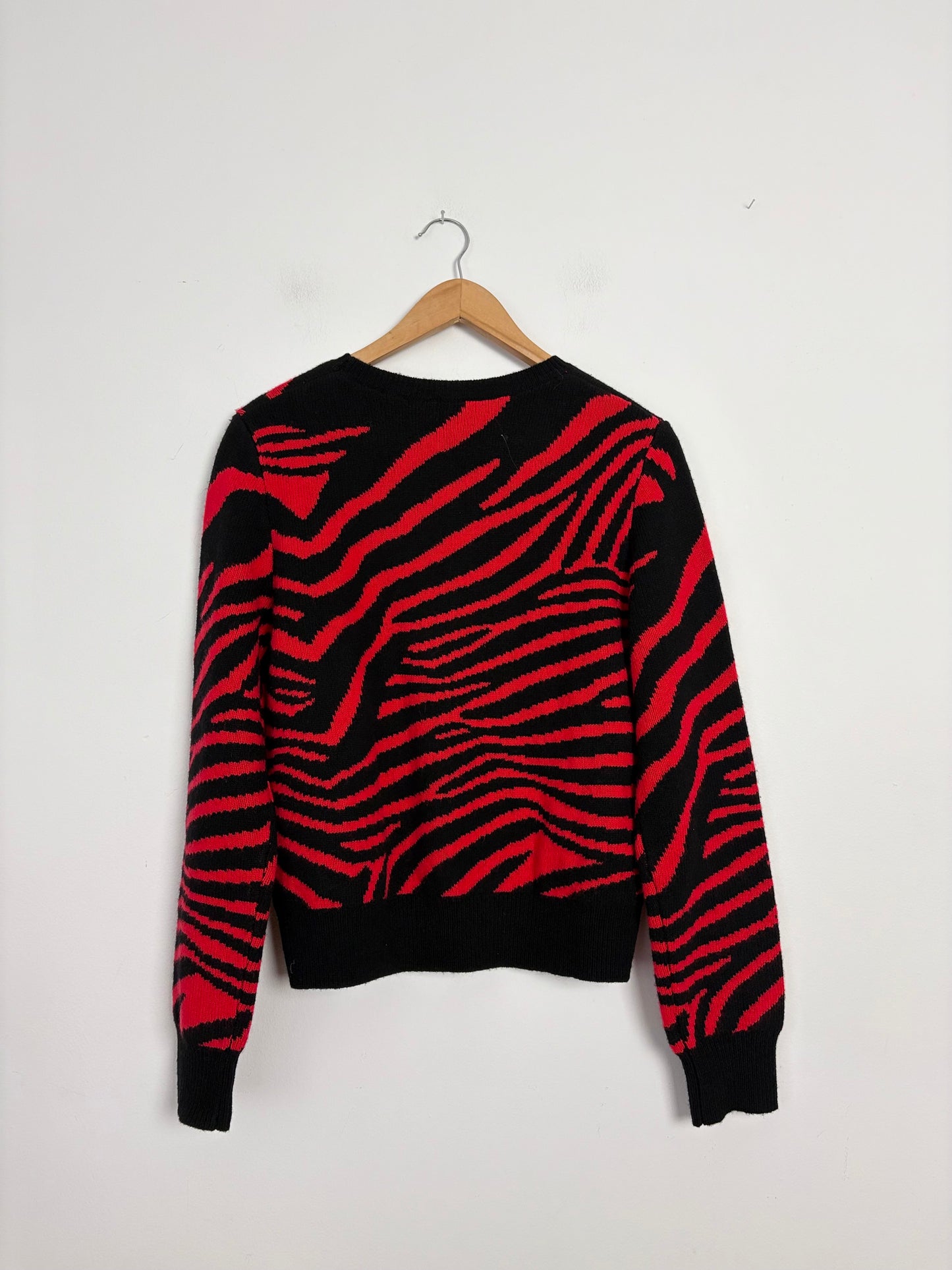 The kooples zebra wool crewneck sweater M/L