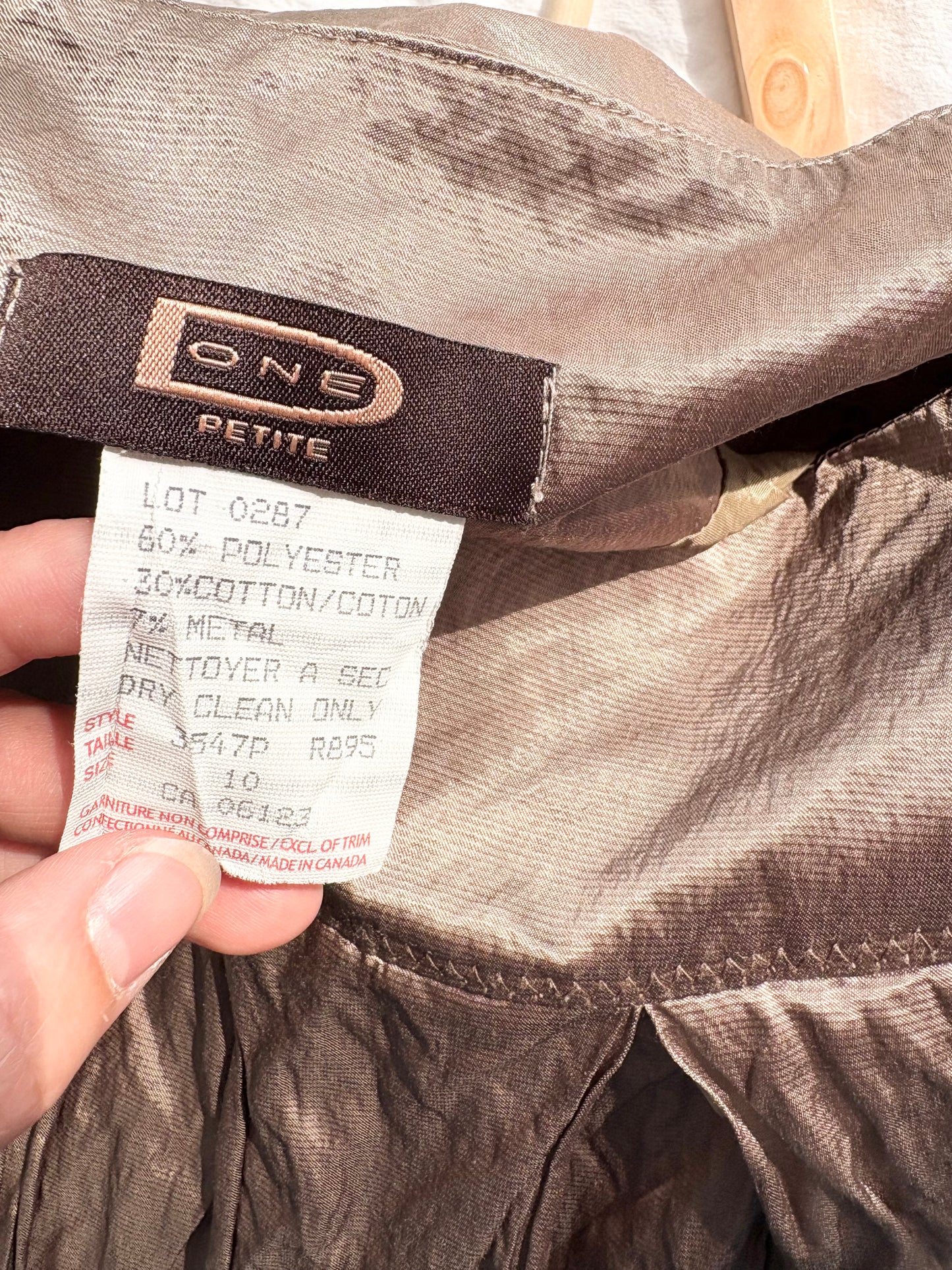Jupe midi froissée enduite vintage M/L