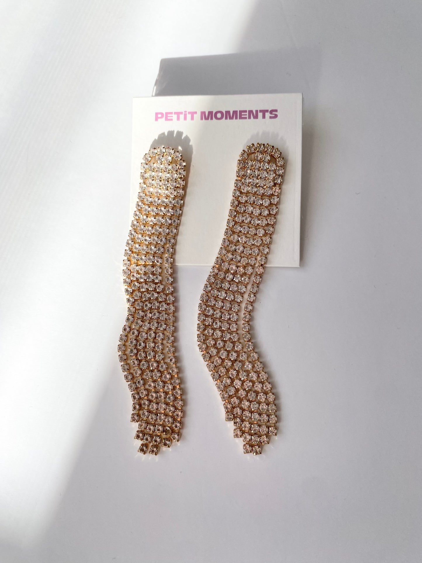 Boucles d'oreilles strass dorés Petits Moments Glitz