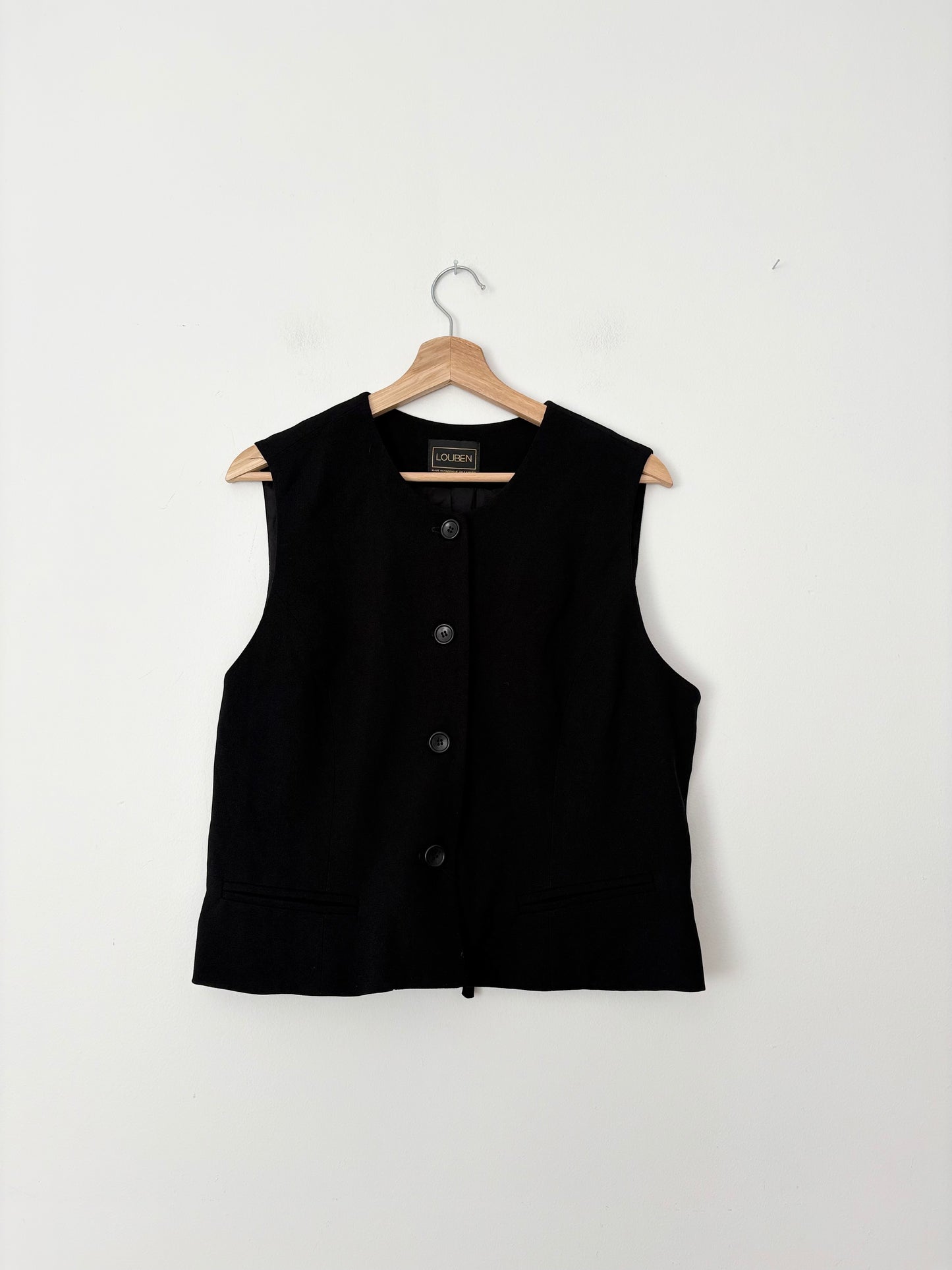 Vintage black tie back vest top Large