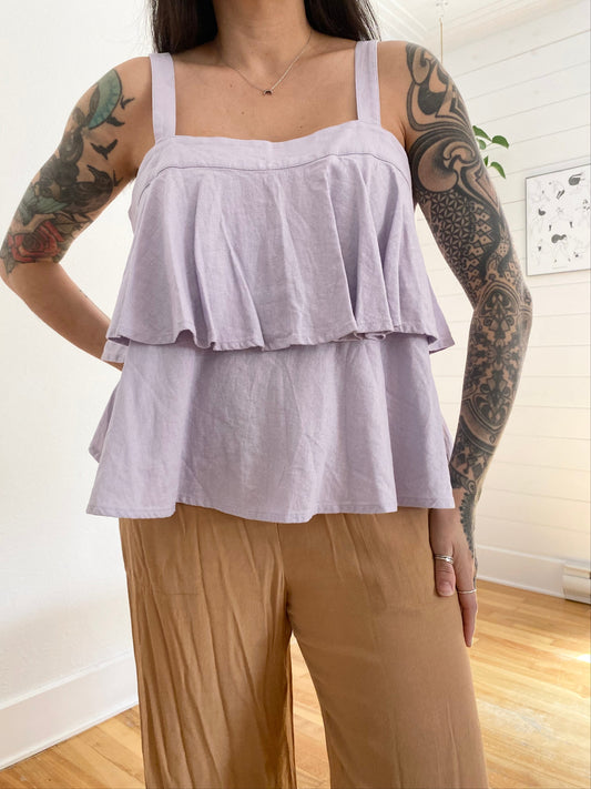 Haut à volants en mélange de lin Abound Large