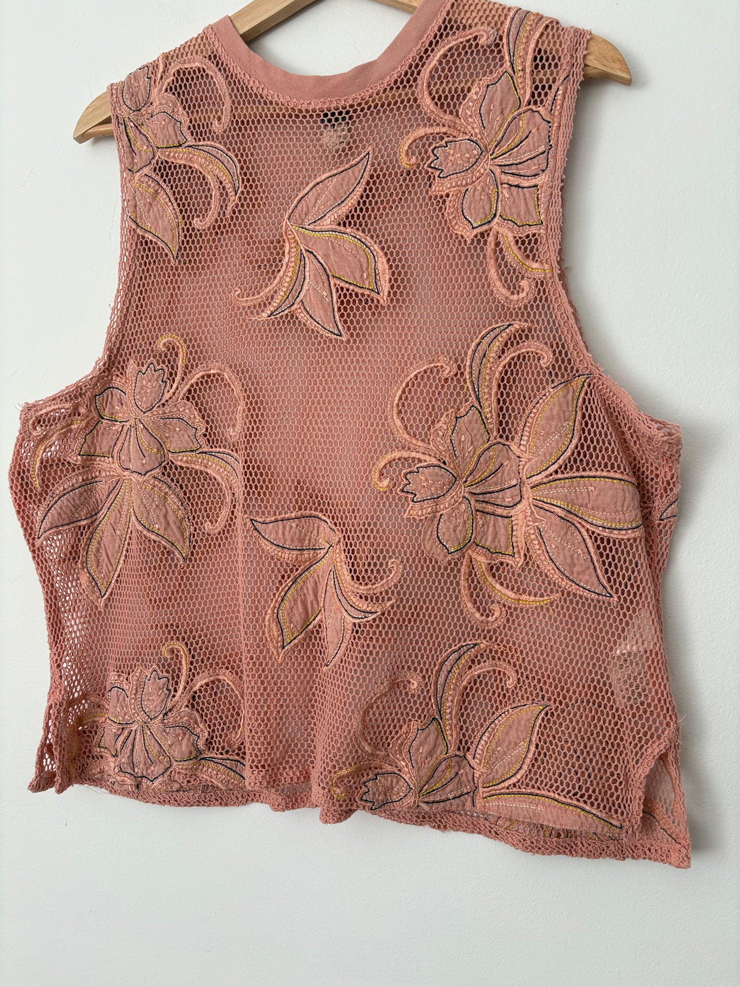 Free People floral mesh top S/M