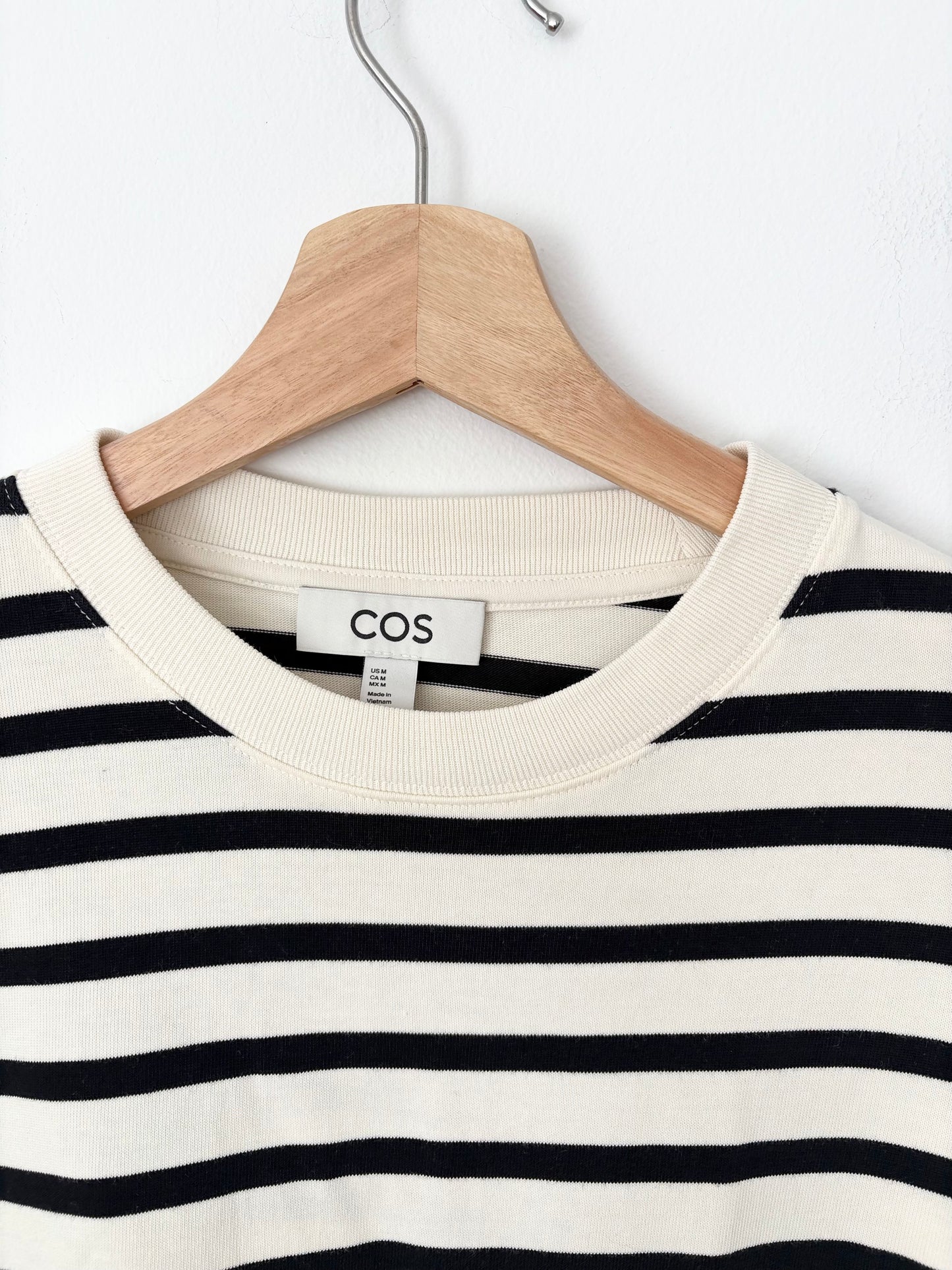 COS heavyweight cotton stripe LS tee Medium